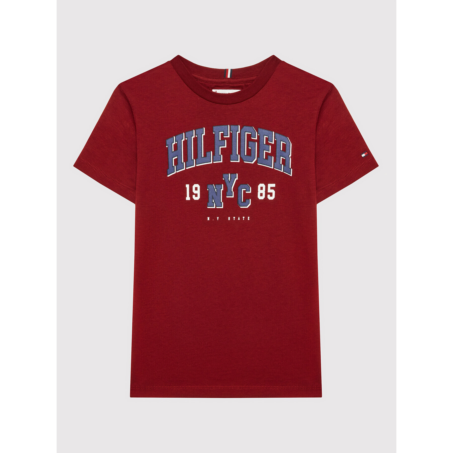 Tommy Hilfiger Tričko Varsity KB0KB07021 Bordová Regular Fit - Pepit.sk