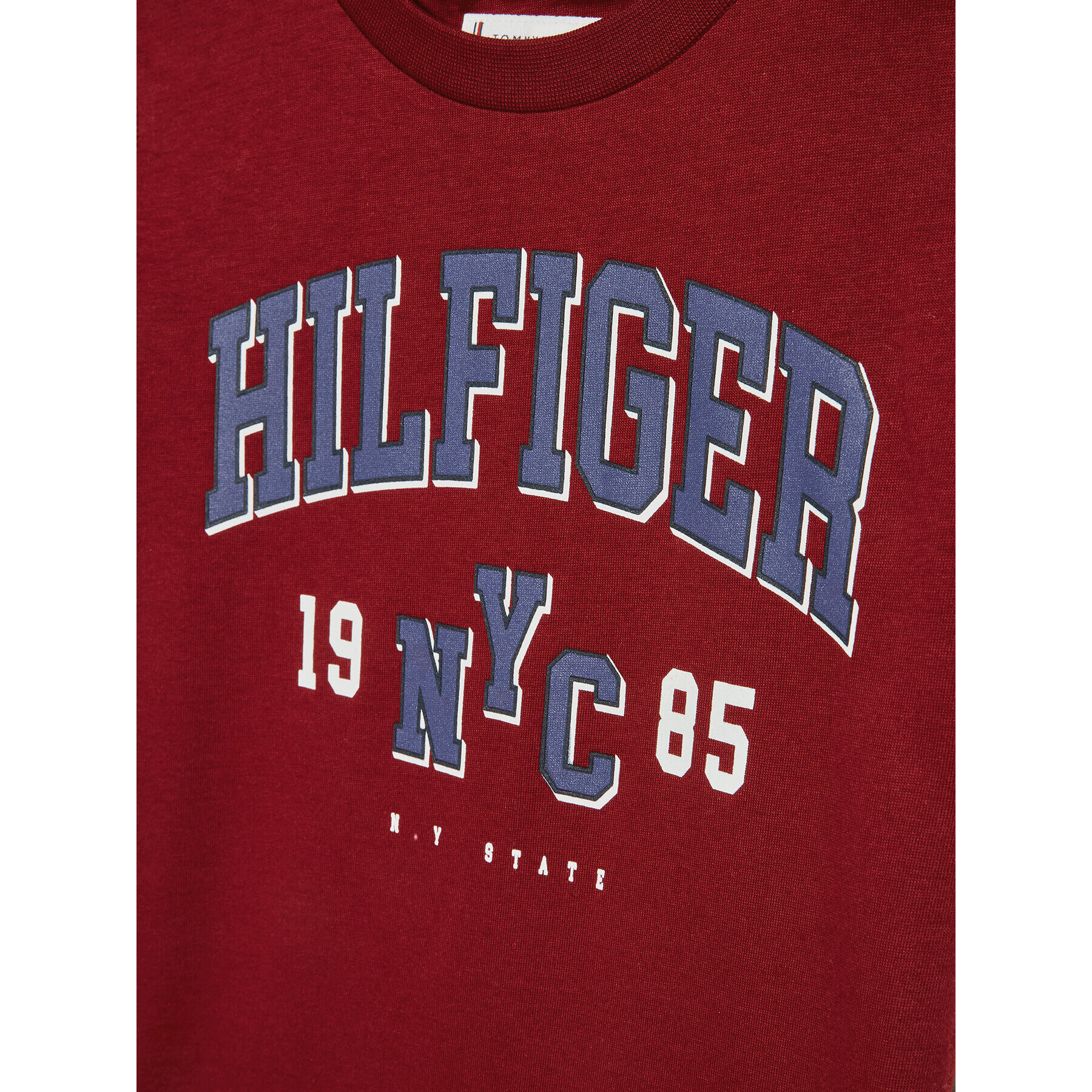 Tommy Hilfiger Tričko Varsity KB0KB07021 Bordová Regular Fit - Pepit.sk