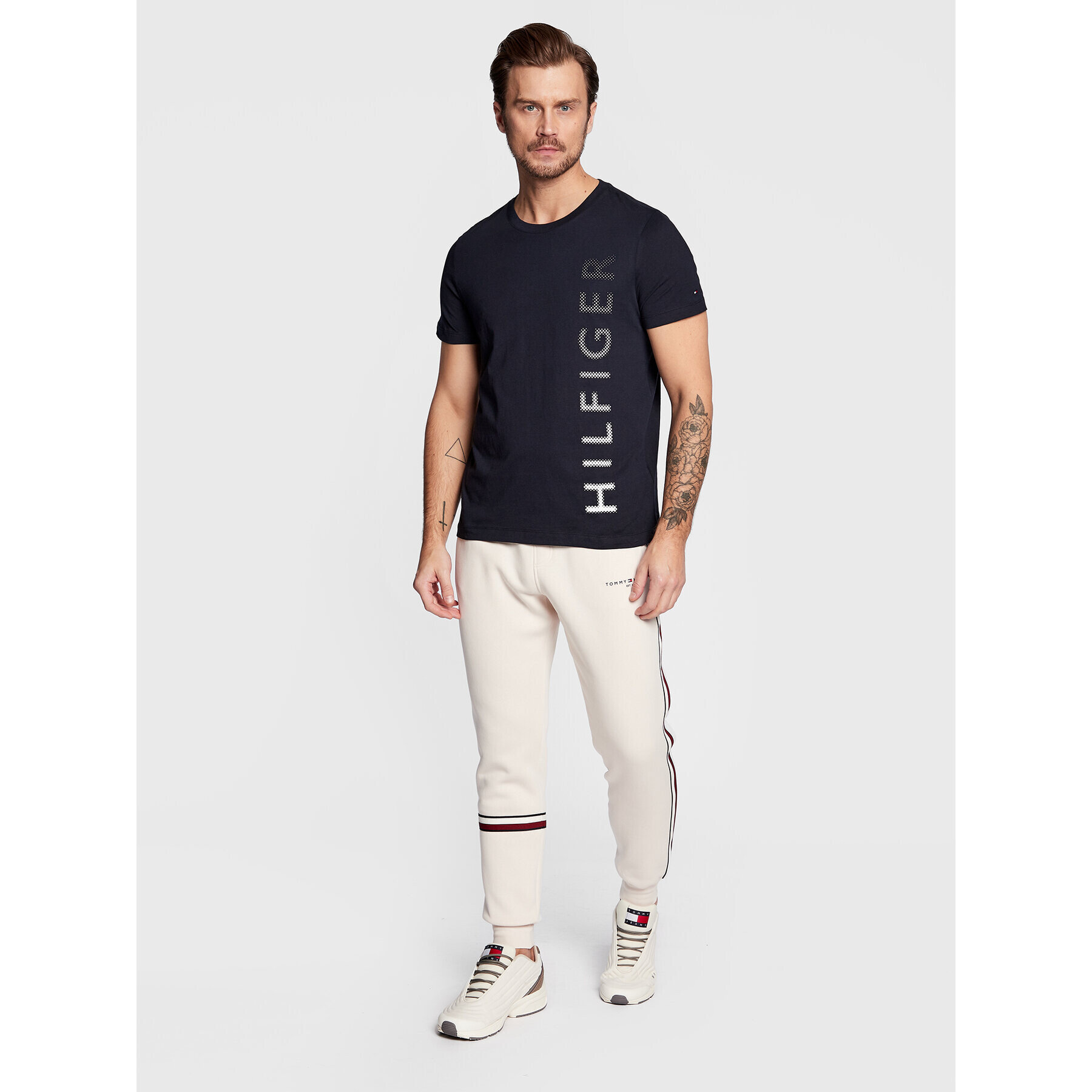 Tommy Hilfiger Tričko Vertical Gradient MW0MW29668 Tmavomodrá Slim Fit - Pepit.sk