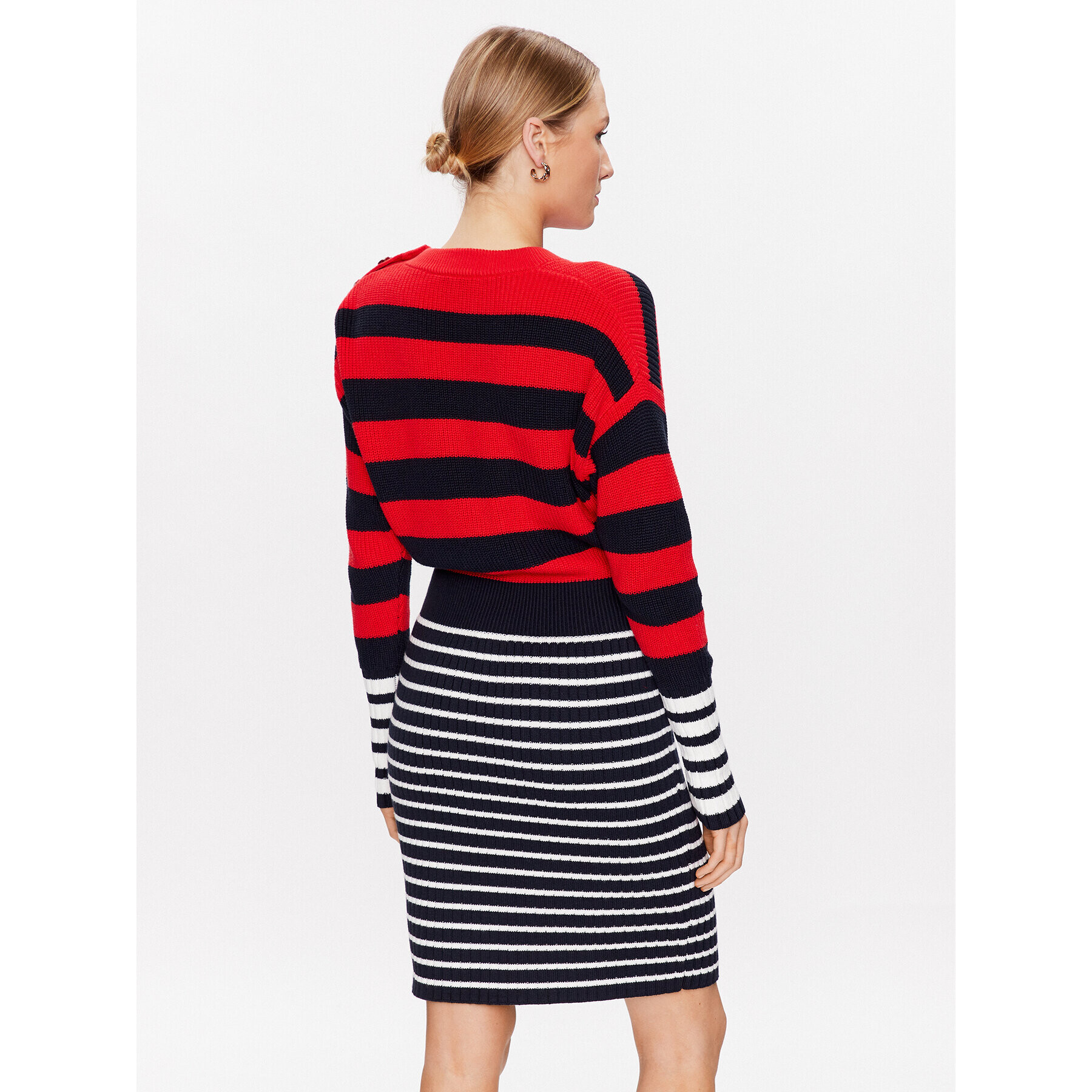 Tommy Hilfiger Úpletové šaty Colorblock Stripe WW0WW37949 Farebná Relaxed Fit - Pepit.sk