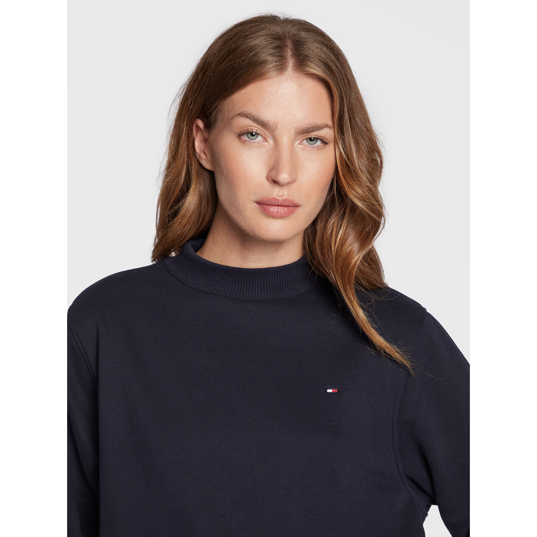 Tommy Hilfiger Úpletové šaty Fleece WW0WW36068 Tmavomodrá Regular Fit - Pepit.sk