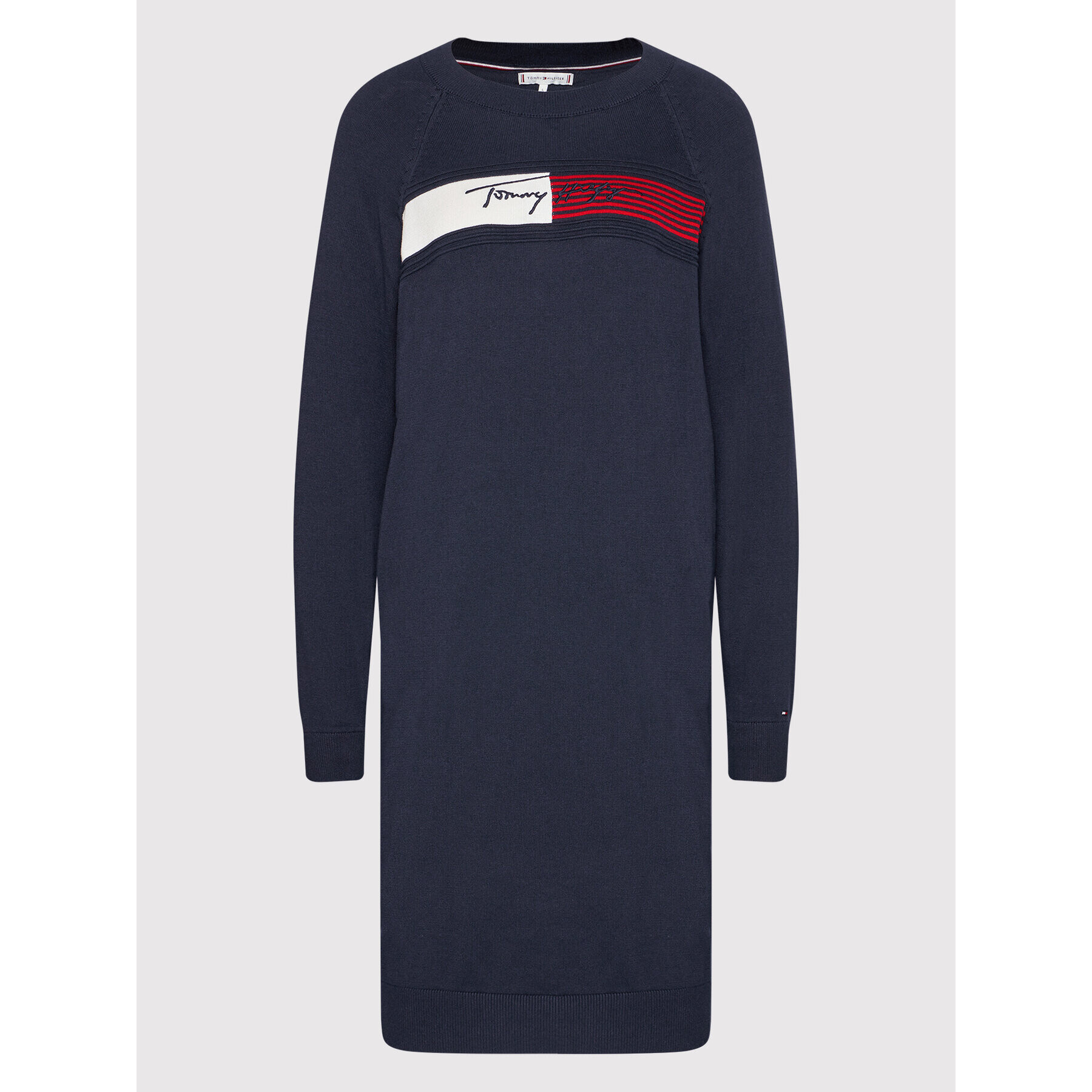 Tommy Hilfiger Úpletové šaty Graphic WW0WW31483 Tmavomodrá Regular Fit - Pepit.sk