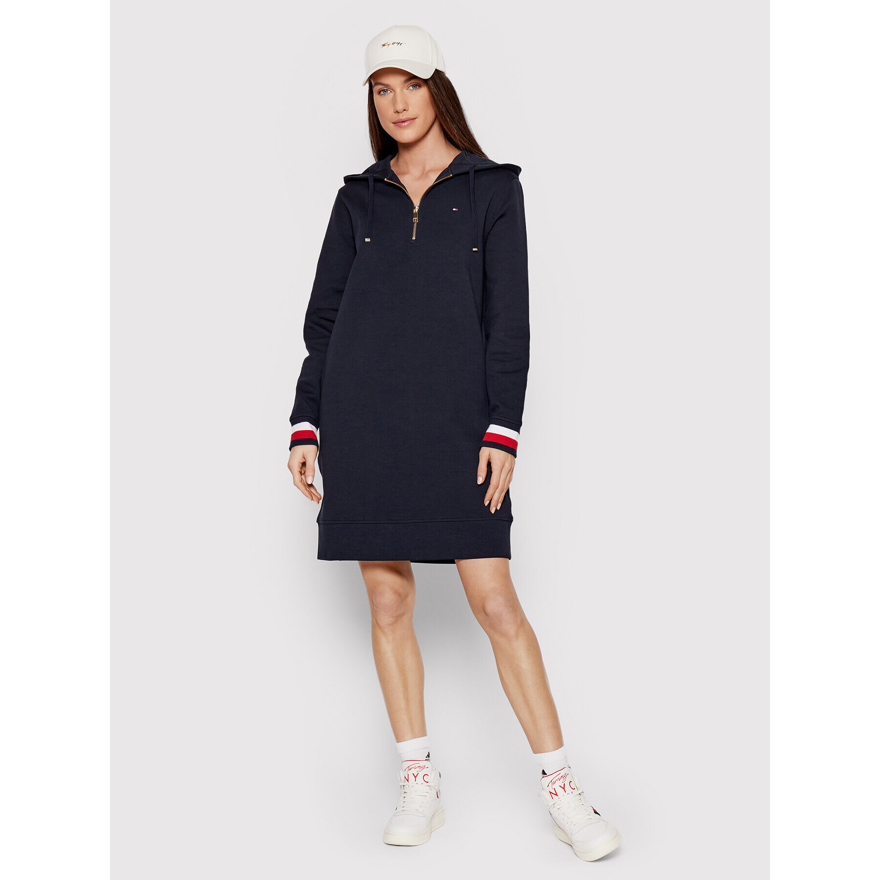 Tommy Hilfiger Úpletové šaty Interlock WW0WW32917 Tmavomodrá Regular Fit - Pepit.sk