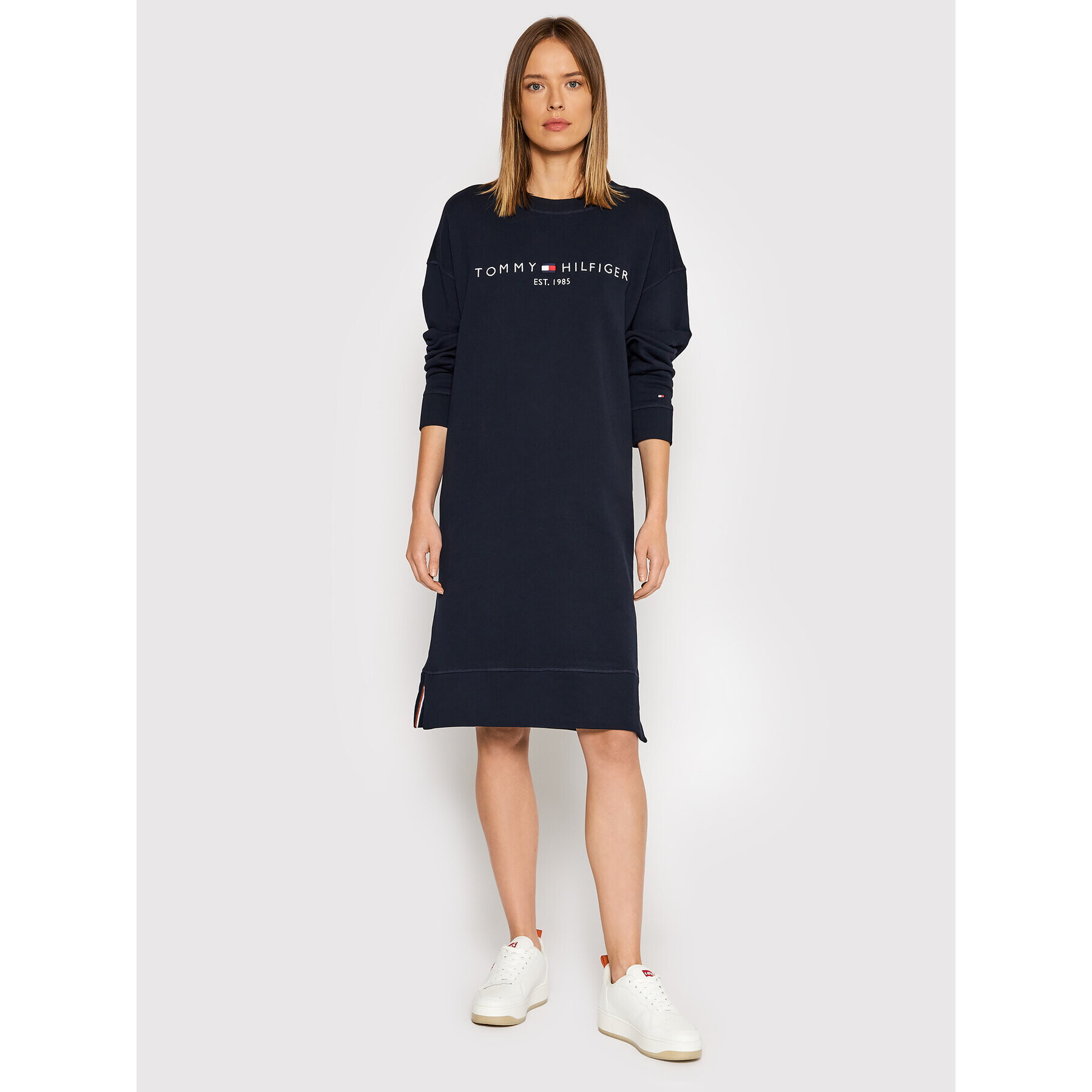 Tommy Hilfiger Úpletové šaty Relaxed Hilfiger WW0WW32270DW5 Tmavomodrá Relaxed Fit - Pepit.sk