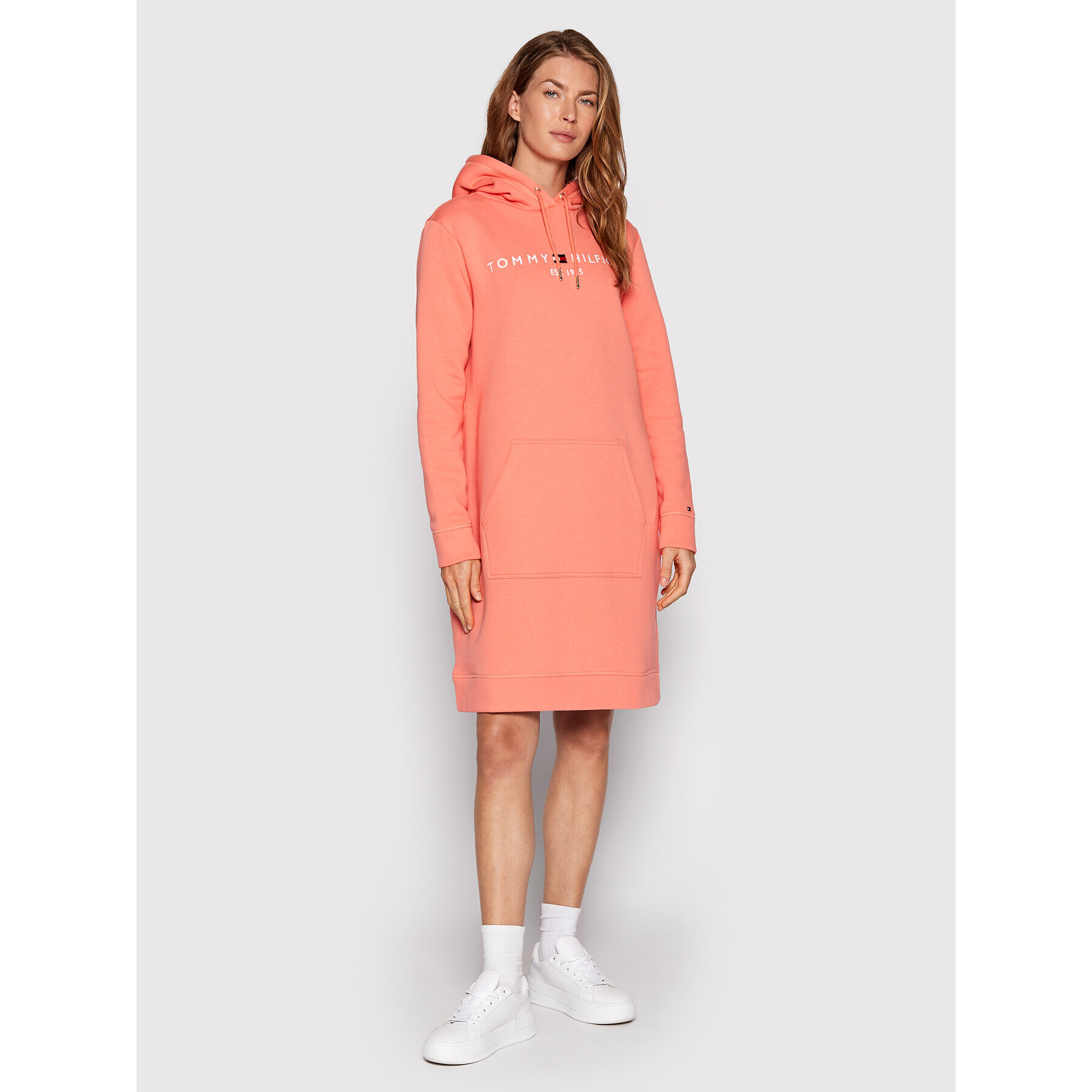 Tommy Hilfiger Úpletové šaty WW0WW30061 Oranžová Relaxed Fit - Pepit.sk