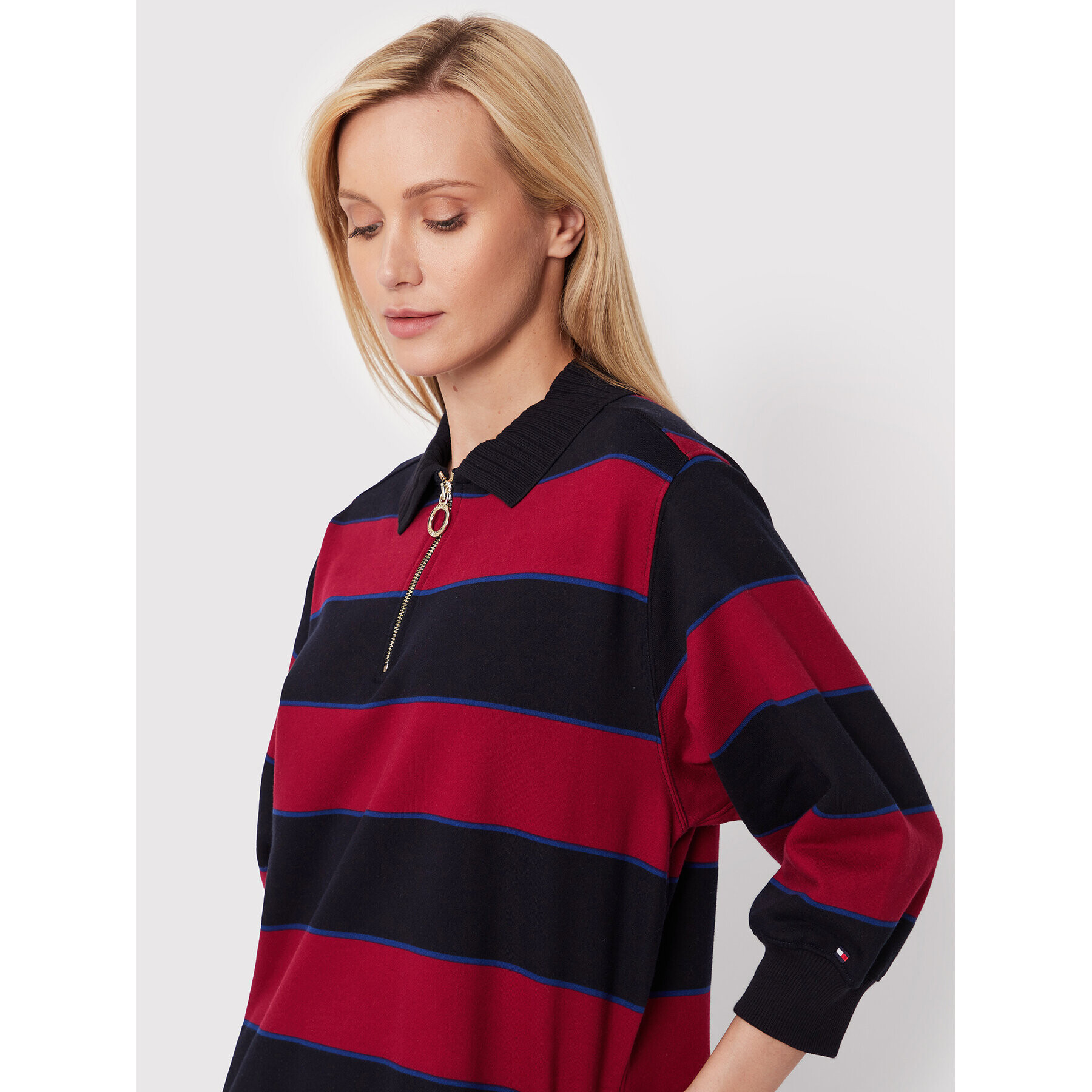 Tommy Hilfiger Úpletové šaty WW0WW34664 Bordová Relaxed Fit - Pepit.sk