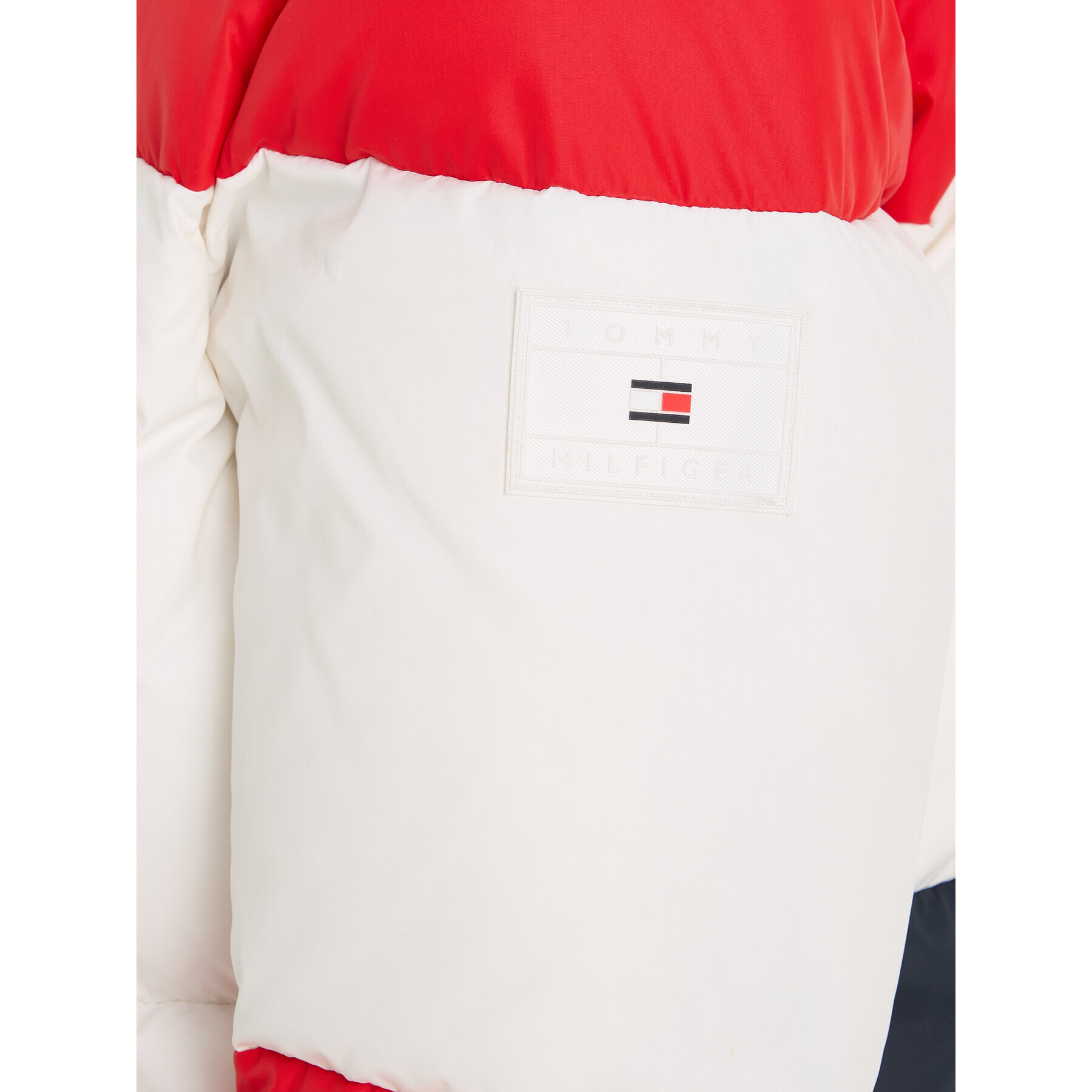 Tommy Hilfiger Vatovaná bunda Essential Colorblock KB0KB08559 M Červená Regular Fit - Pepit.sk