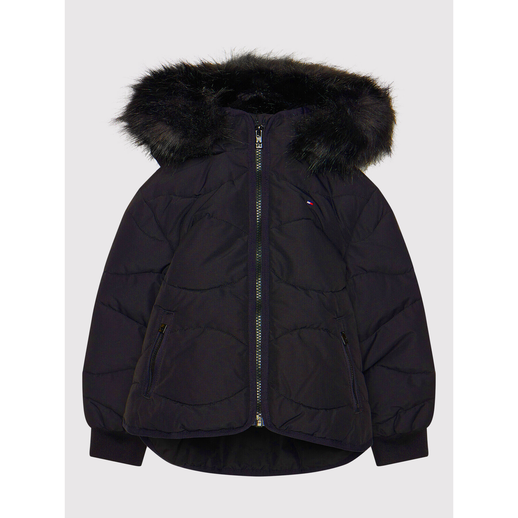 Tommy Hilfiger Vatovaná bunda Tonal Fur KG0KG05970 M Čierna Regular Fit - Pepit.sk