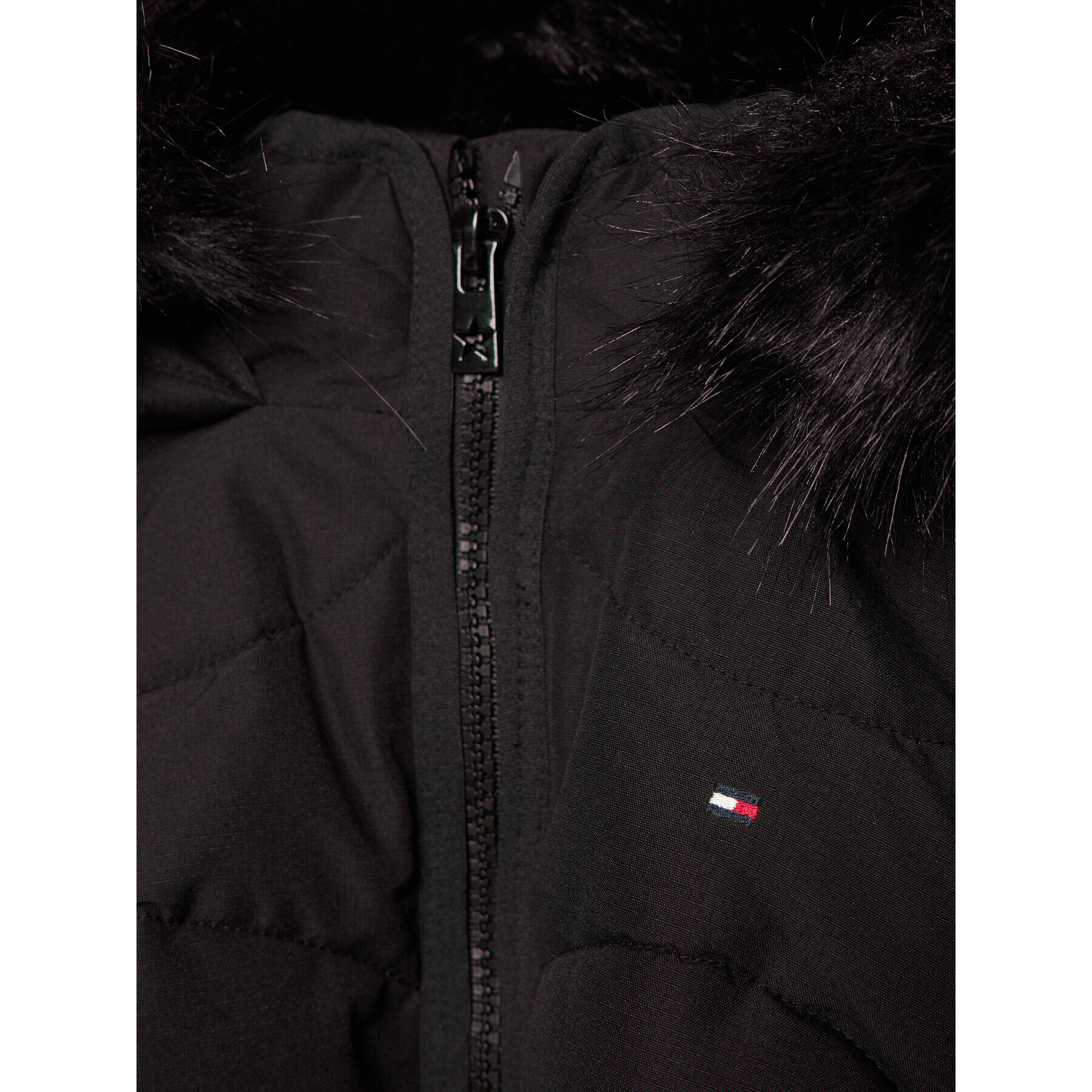 Tommy Hilfiger Vatovaná bunda Tonal Fur KG0KG05970 M Čierna Regular Fit - Pepit.sk