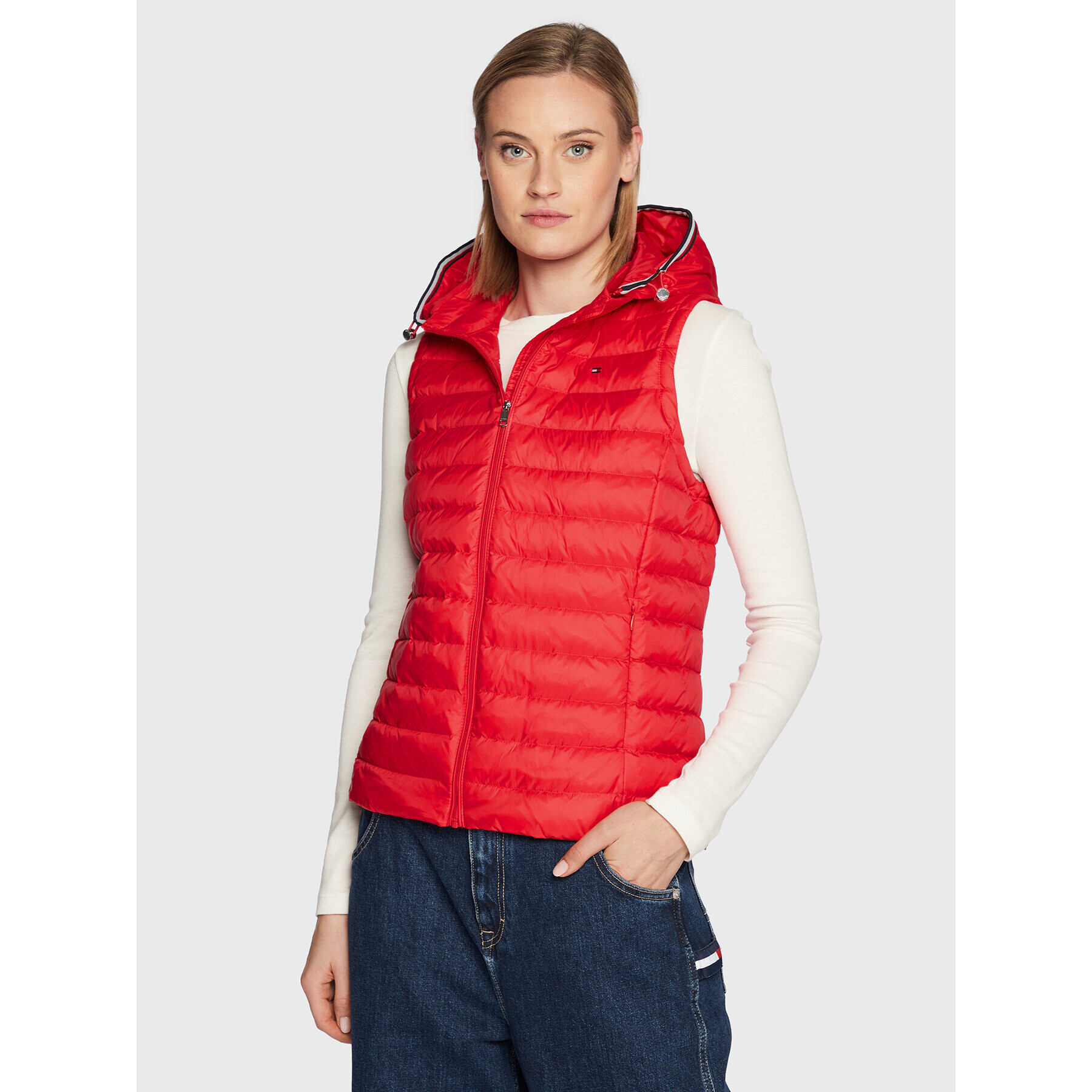 Tommy Hilfiger Vesta Th Ess Lw WW0WW30841 Červená Regular Fit - Pepit.sk