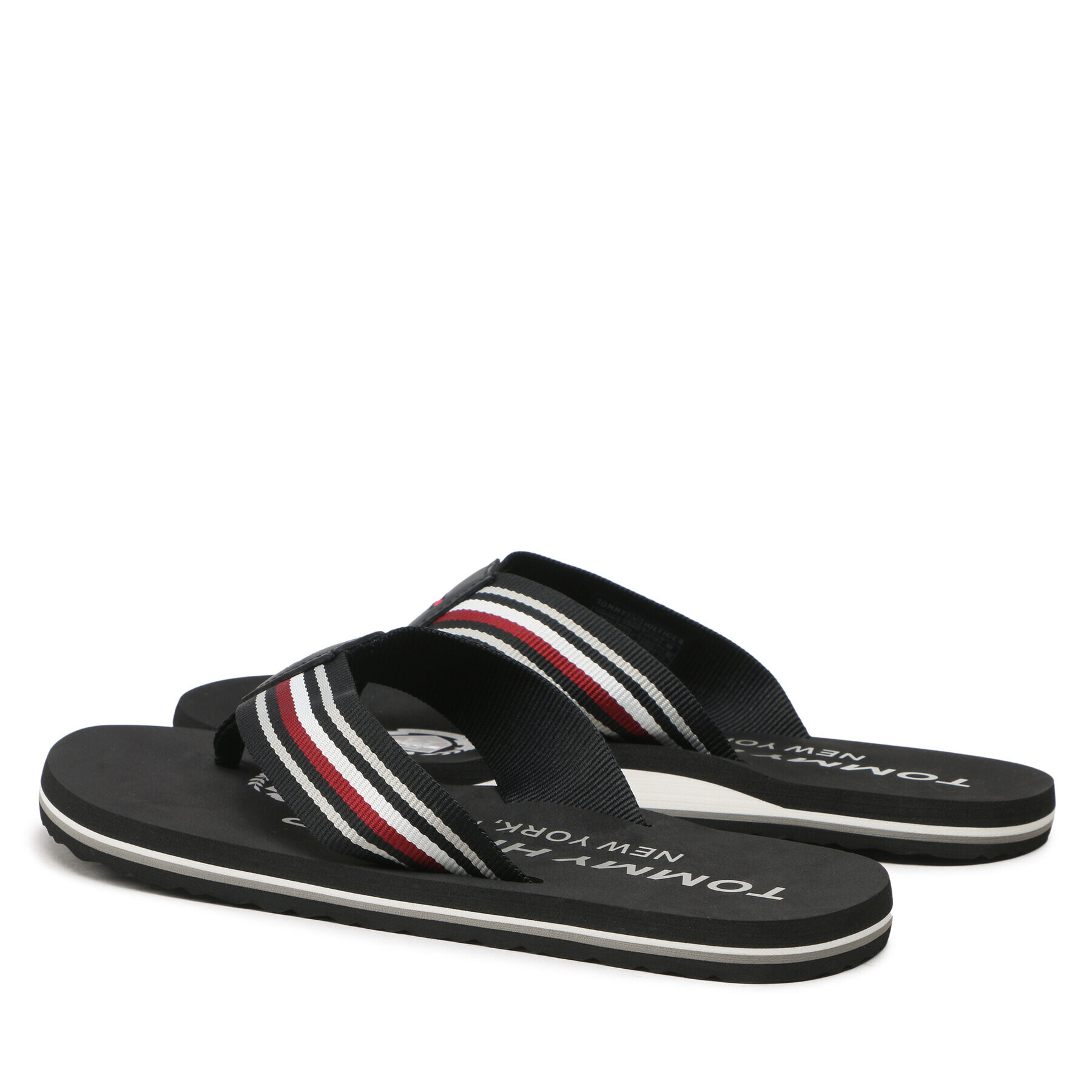 Tommy Hilfiger Žabky Corporate Stripes Beach Sandal FM0FM04407 Čierna - Pepit.sk