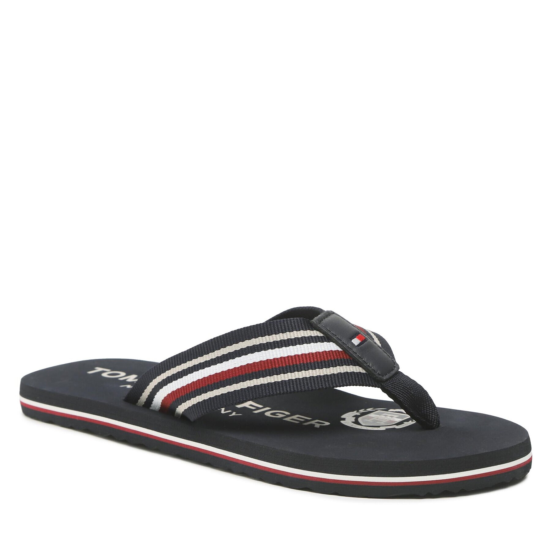 Tommy Hilfiger Žabky Corporate Stripes Beach Sandal FM0FM04407 Tmavomodrá - Pepit.sk