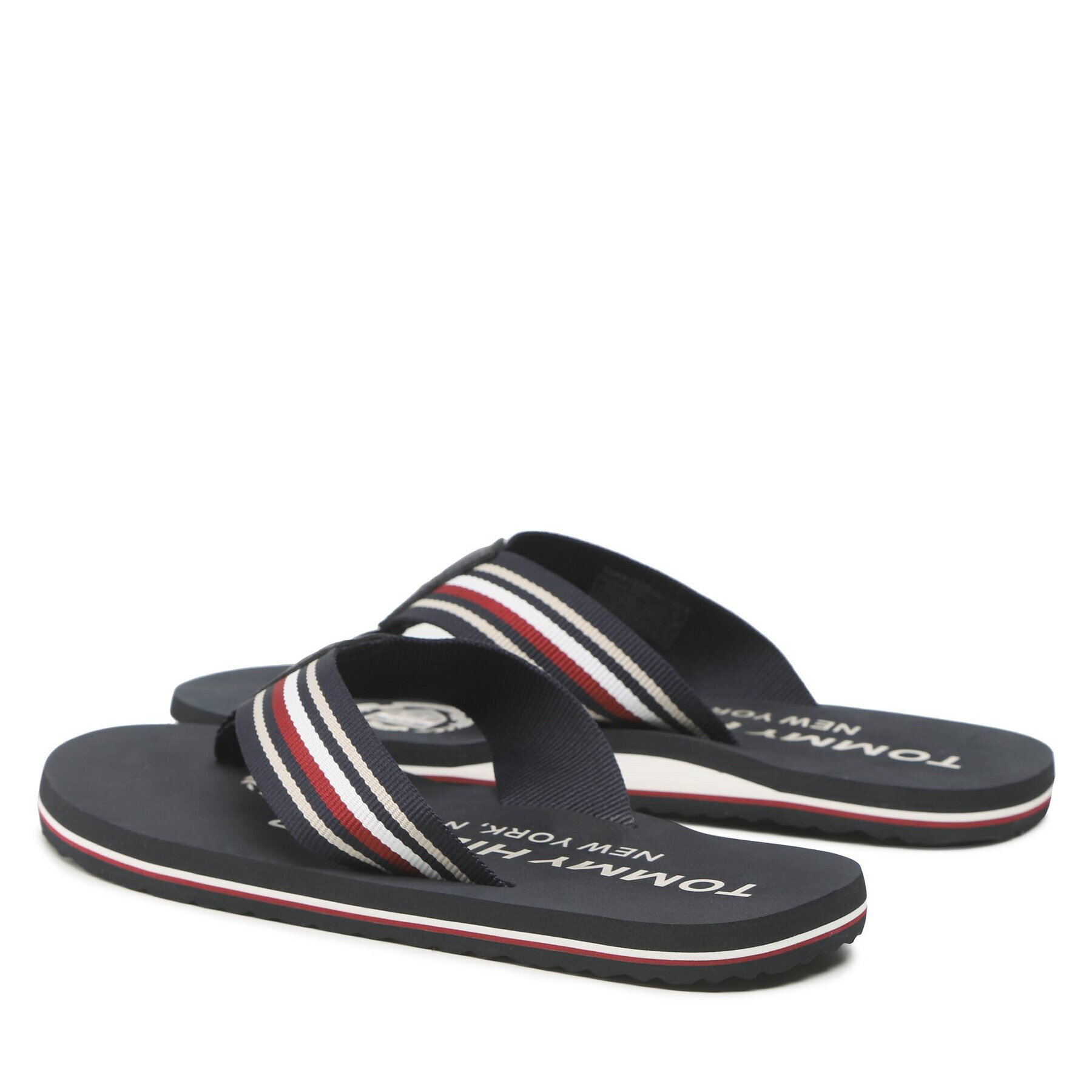 Tommy Hilfiger Žabky Corporate Stripes Beach Sandal FM0FM04407 Tmavomodrá - Pepit.sk