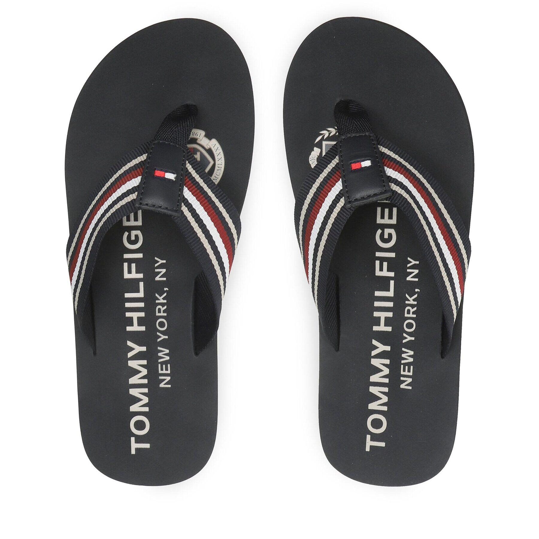 Tommy Hilfiger Žabky Corporate Stripes Beach Sandal FM0FM04407 Tmavomodrá - Pepit.sk