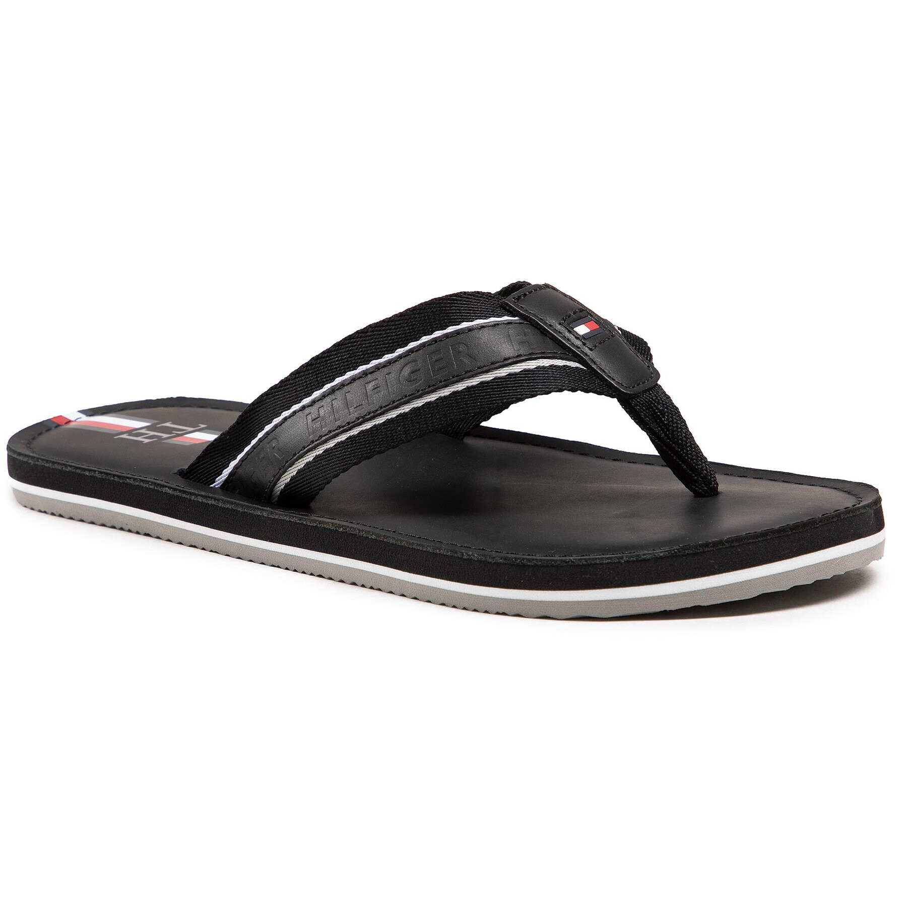 Tommy Hilfiger Žabky Elevated Leather Beach Sandal FM0FM03384 Čierna - Pepit.sk