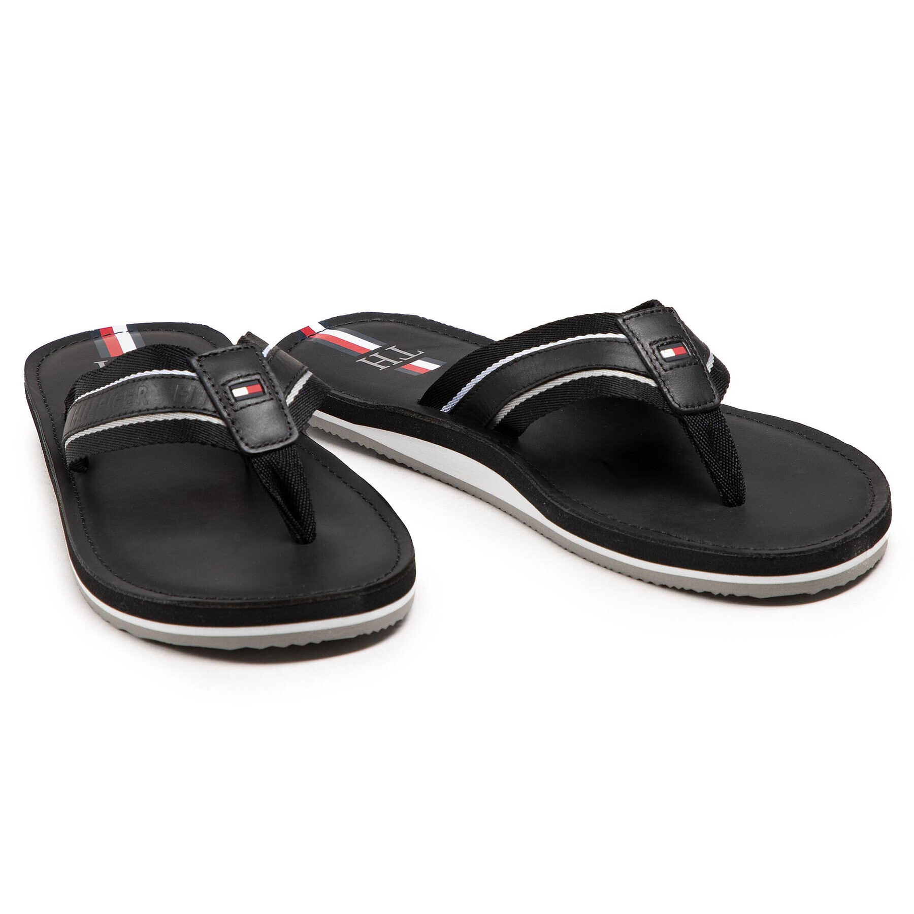 Tommy Hilfiger Žabky Elevated Leather Beach Sandal FM0FM03384 Čierna - Pepit.sk