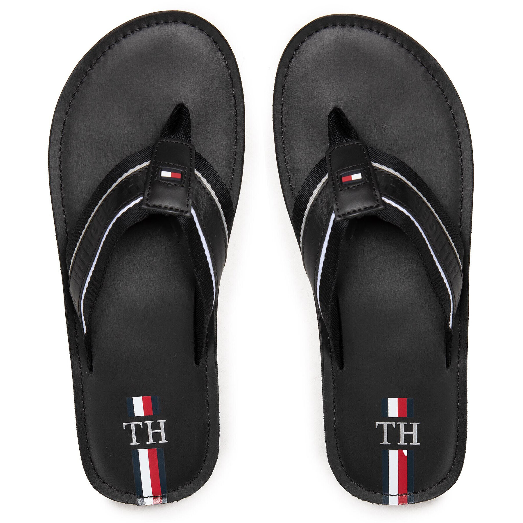 Tommy Hilfiger Žabky Elevated Leather Beach Sandal FM0FM03384 Čierna - Pepit.sk