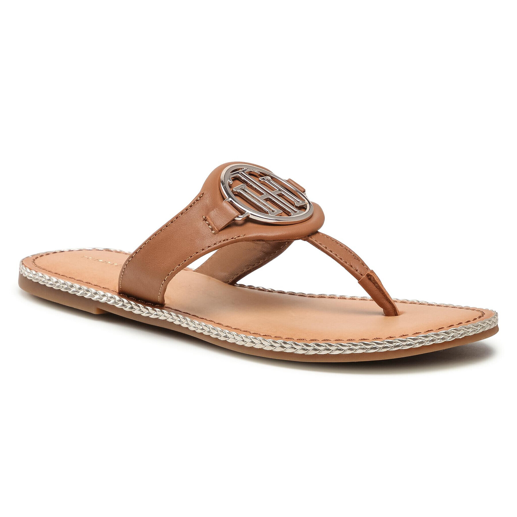 Tommy Hilfiger Žabky Essential Leather Flat Sandal FW0FW05620 Hnedá - Pepit.sk