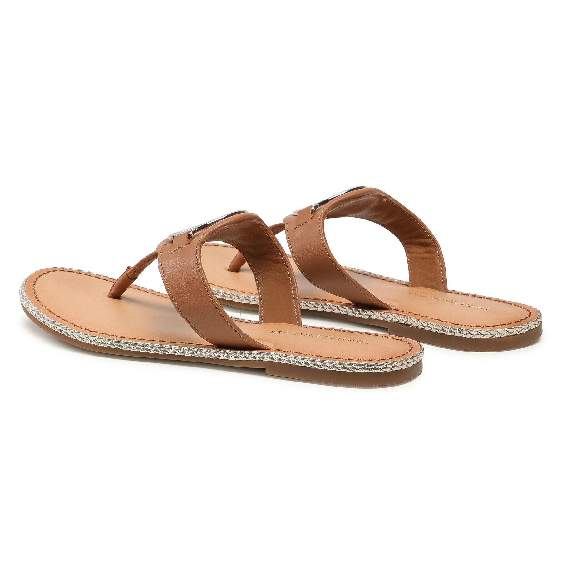 Tommy Hilfiger Žabky Essential Leather Flat Sandal FW0FW05620 Hnedá - Pepit.sk