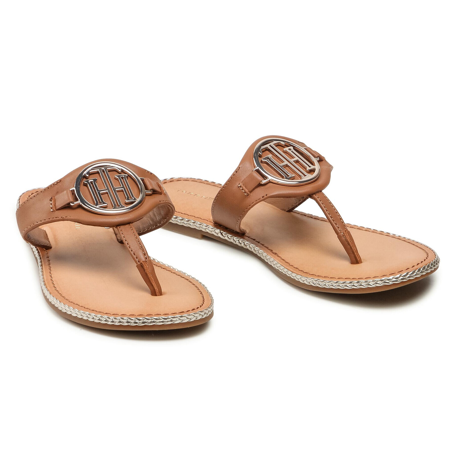 Tommy Hilfiger Žabky Essential Leather Flat Sandal FW0FW05620 Hnedá - Pepit.sk