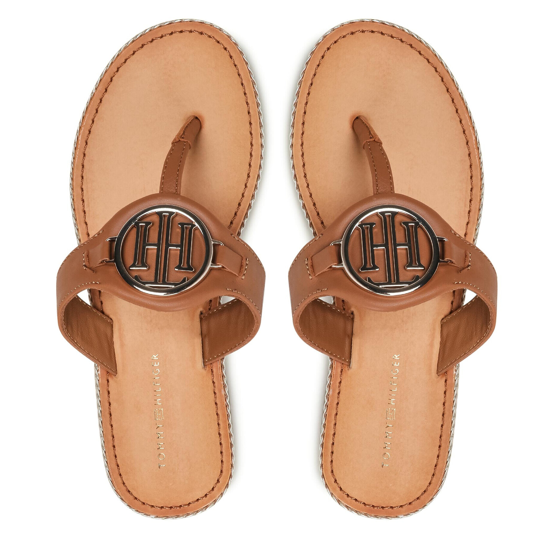 Tommy Hilfiger Žabky Essential Leather Flat Sandal FW0FW05620 Hnedá - Pepit.sk