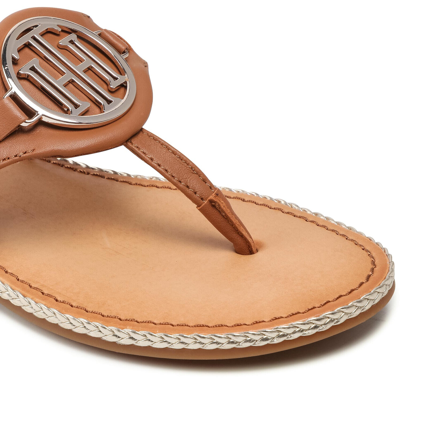 Tommy Hilfiger Žabky Essential Leather Flat Sandal FW0FW05620 Hnedá - Pepit.sk