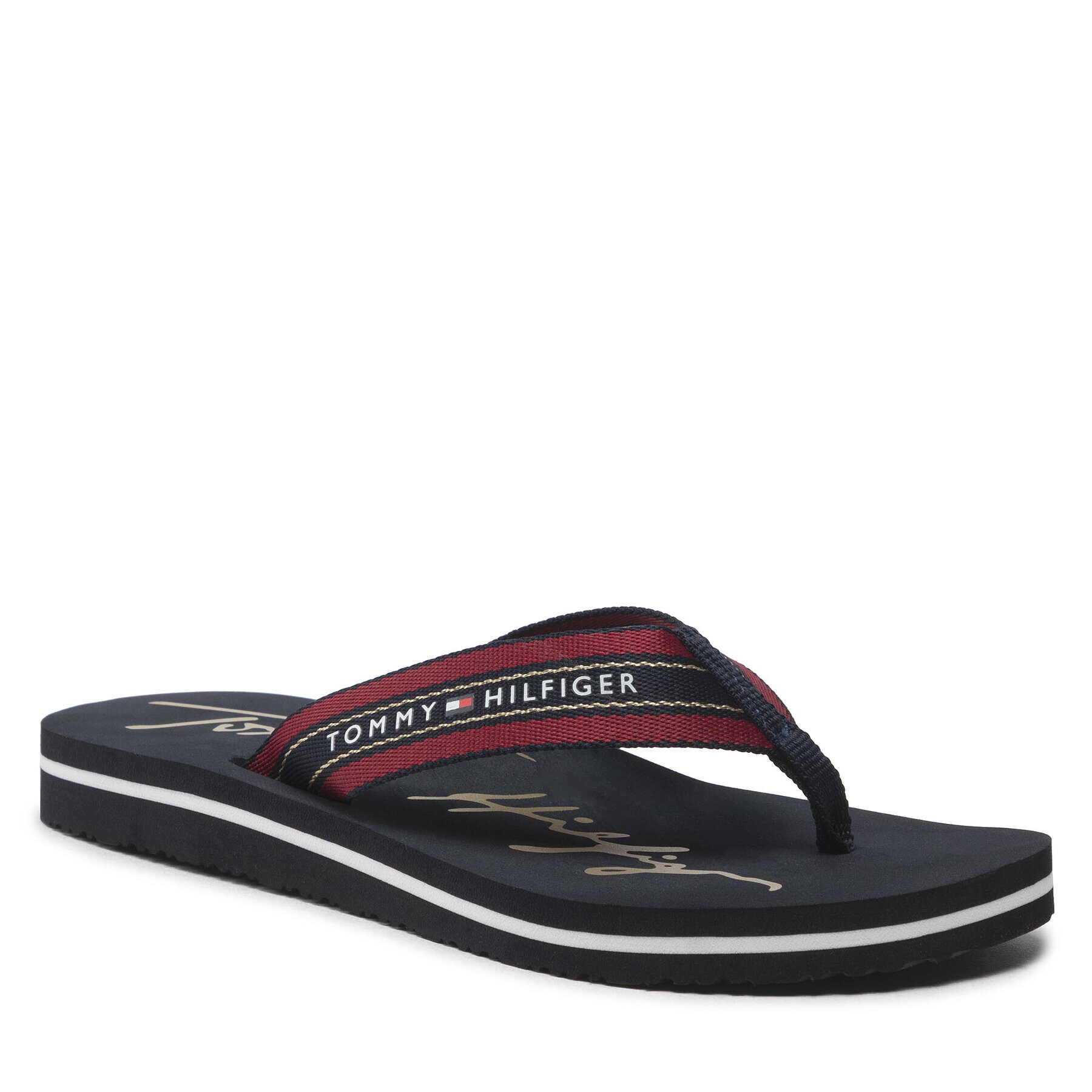 Tommy Hilfiger Žabky Gold Signature Beach Sandal FW0FW06709 Bordová - Pepit.sk