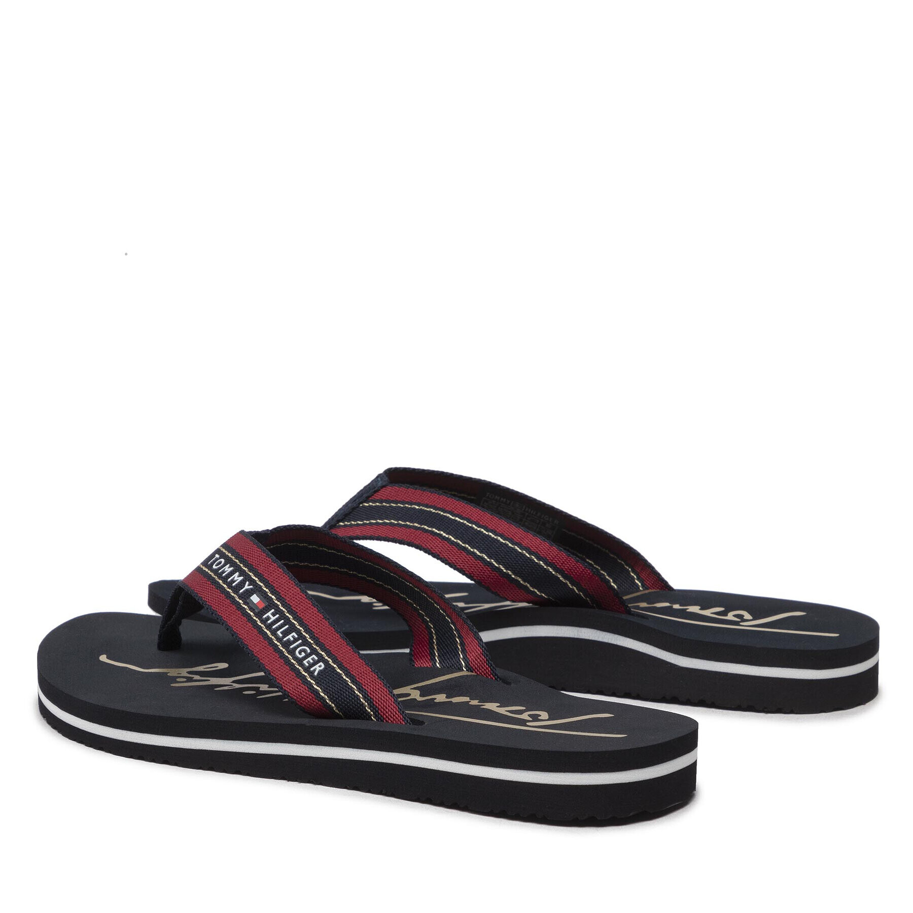 Tommy Hilfiger Žabky Gold Signature Beach Sandal FW0FW06709 Bordová - Pepit.sk