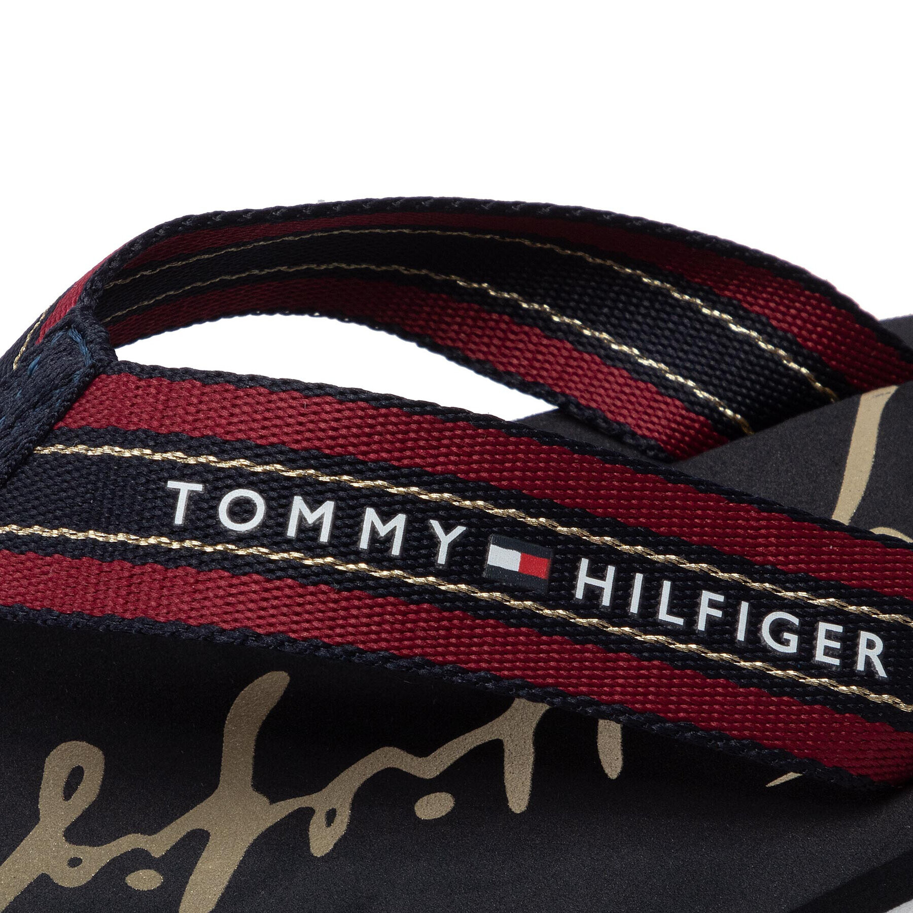 Tommy Hilfiger Žabky Gold Signature Beach Sandal FW0FW06709 Bordová - Pepit.sk