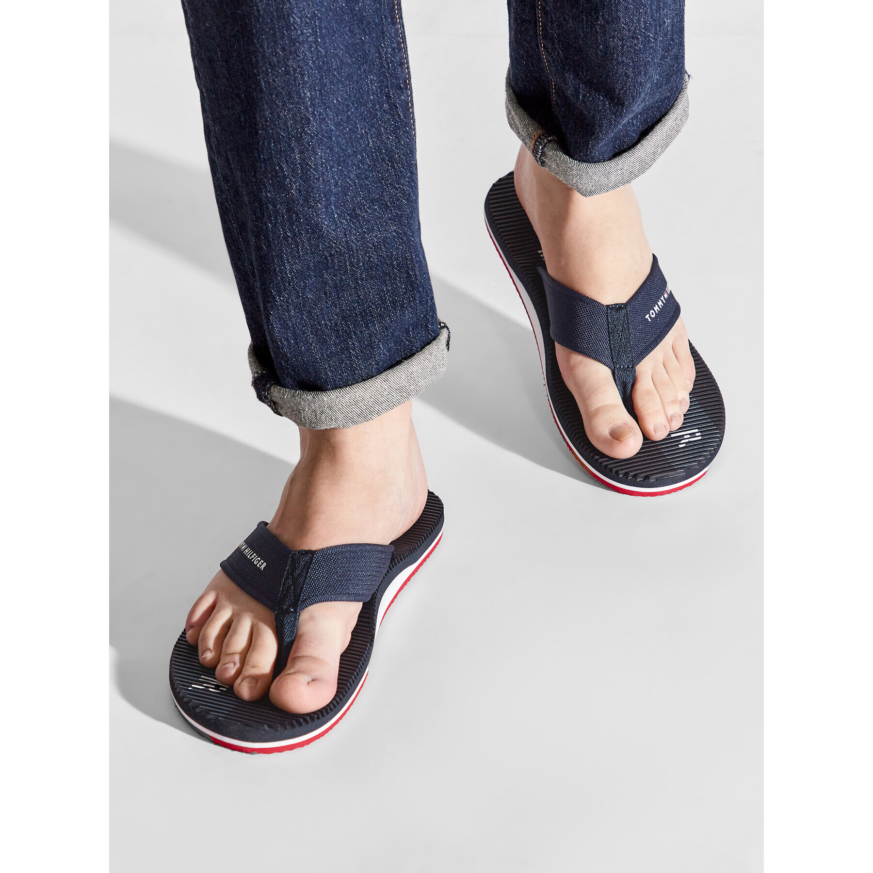 Tommy Hilfiger Žabky Massage Footbed Beach Sandal FM0FM03979 Tmavomodrá - Pepit.sk