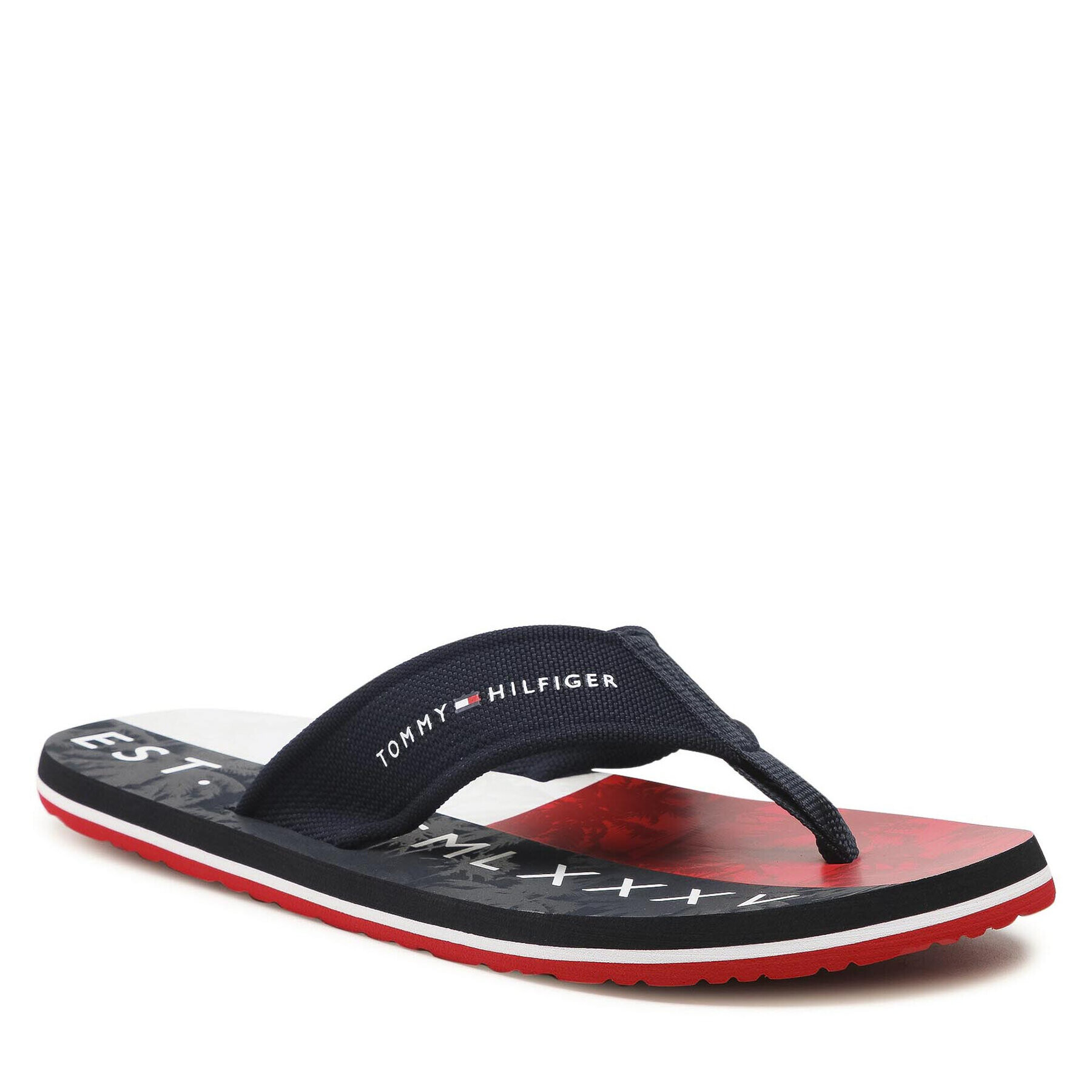 Tommy Hilfiger Žabky Palm Print Beach Sandal FM0FM03644 Tmavomodrá - Pepit.sk