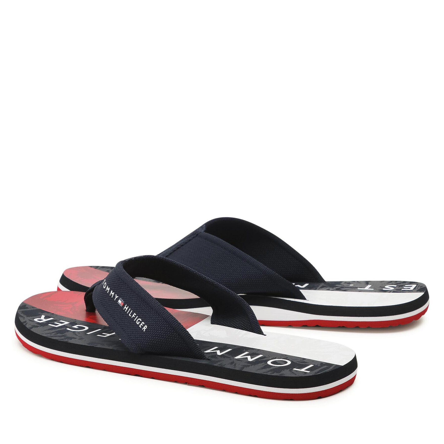 Tommy Hilfiger Žabky Palm Print Beach Sandal FM0FM03644 Tmavomodrá - Pepit.sk