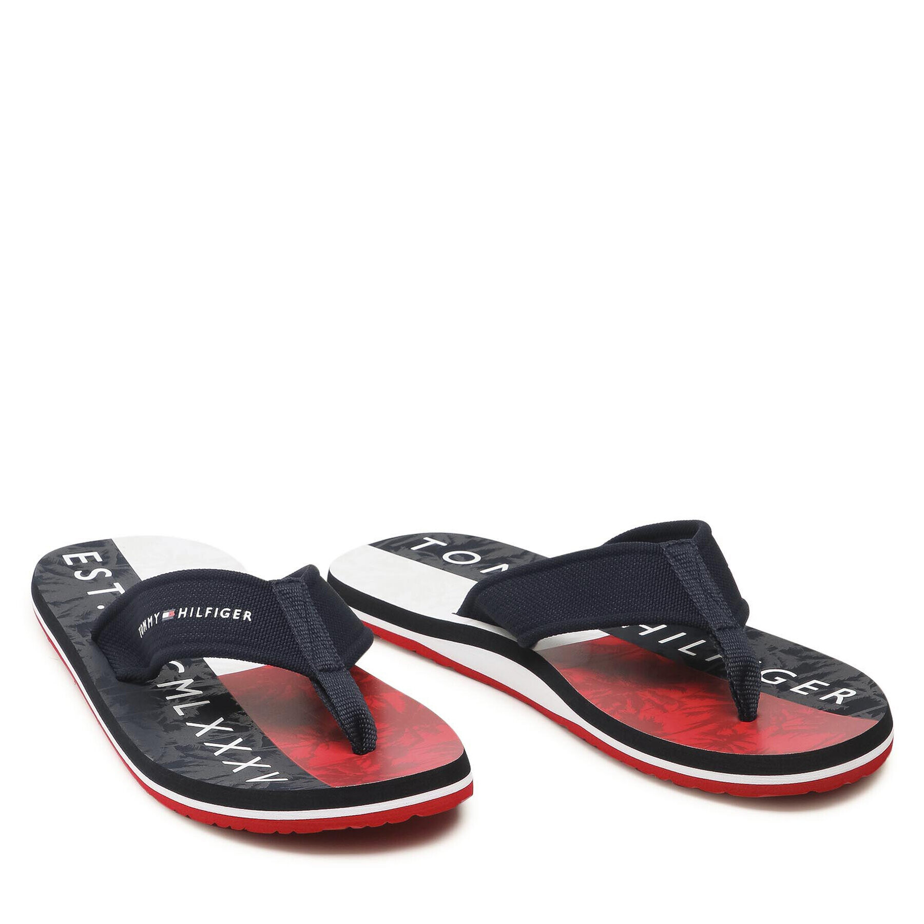 Tommy Hilfiger Žabky Palm Print Beach Sandal FM0FM03644 Tmavomodrá - Pepit.sk