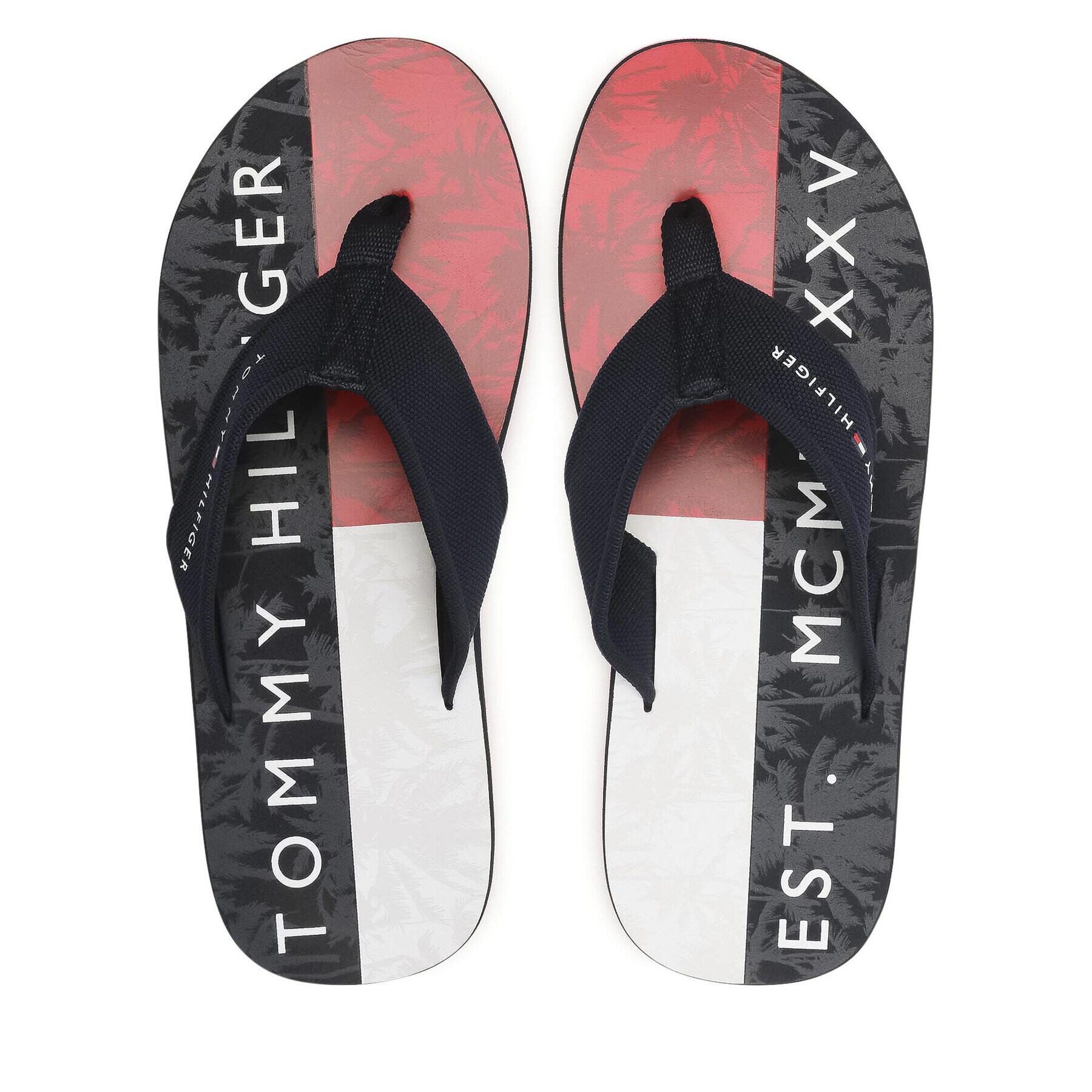 Tommy Hilfiger Žabky Palm Print Beach Sandal FM0FM03644 Tmavomodrá - Pepit.sk