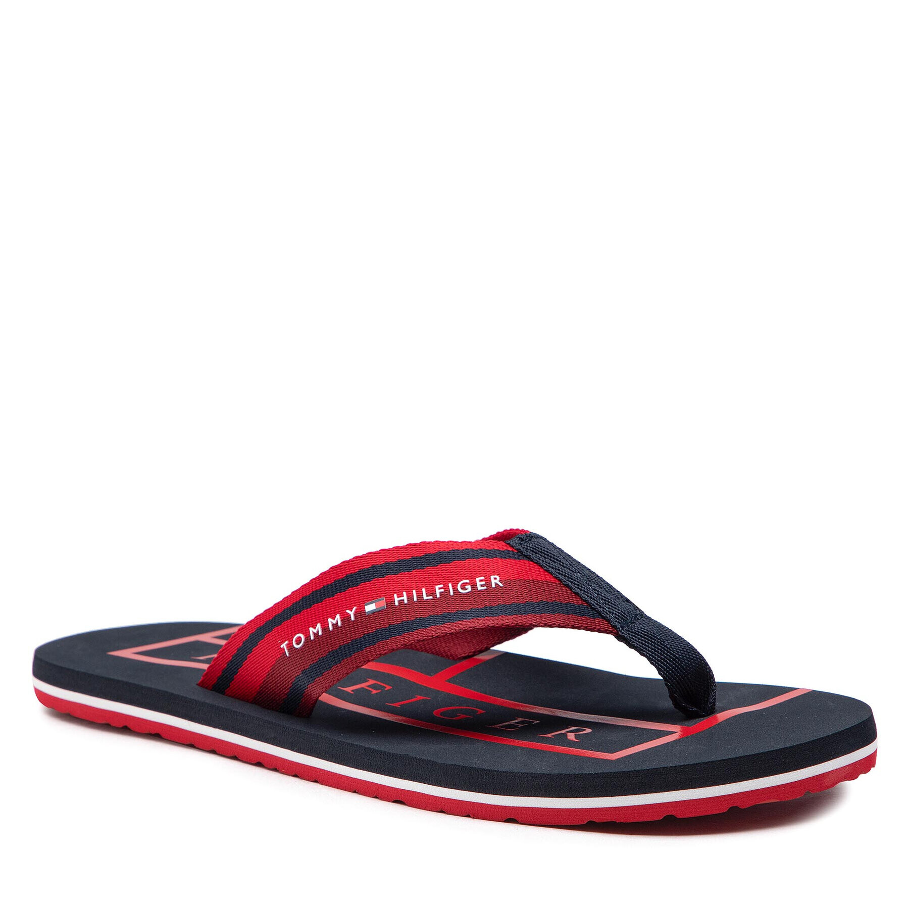 Tommy Hilfiger Žabky Strips Hilfiger Beach Sandal FM0FM04066 Červená - Pepit.sk