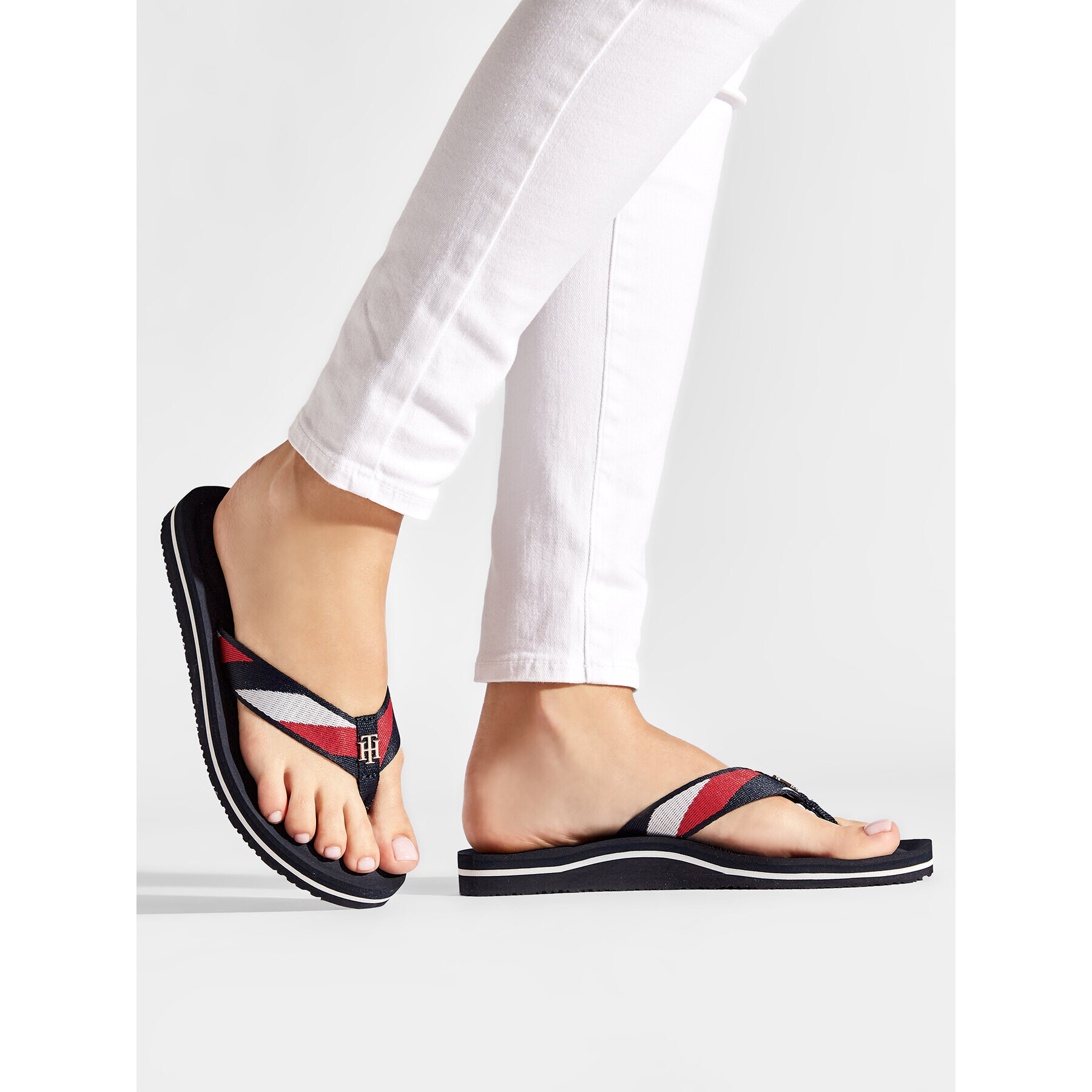 Tommy Hilfiger Žabky Stripy Comfort Beach Sandal FW0FW06446 Tmavomodrá - Pepit.sk