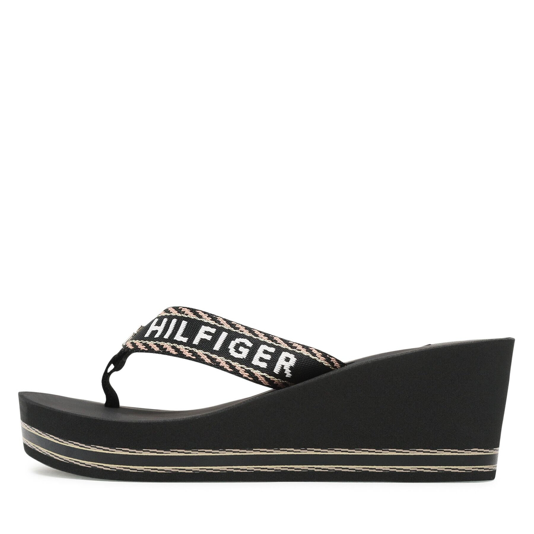 Tommy Hilfiger Žabky Webbing H Wedge Sandal FW0FW07149 Čierna - Pepit.sk