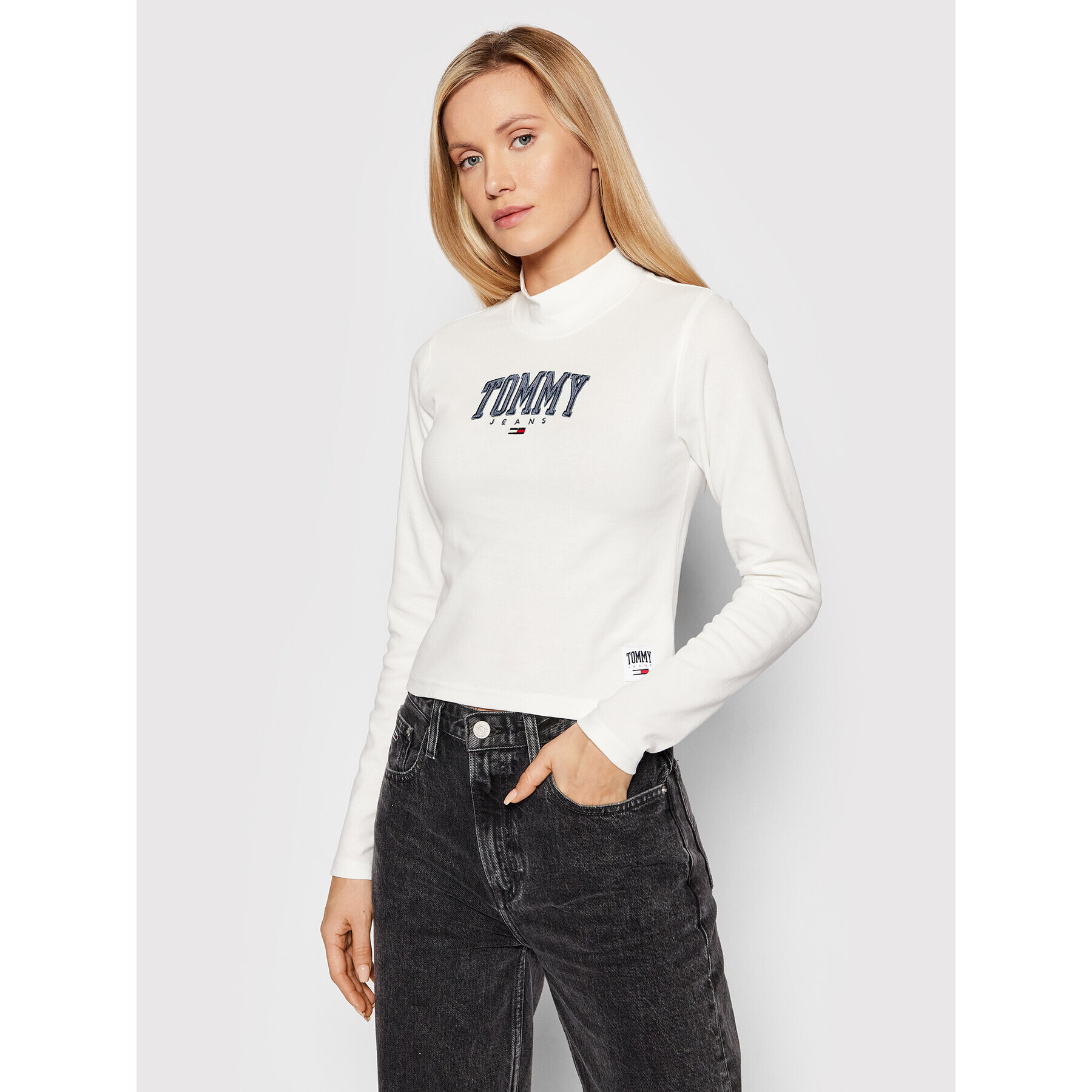 Tommy Jeans Blúzka Baby DW0DW12112 Biela Cropped Fit - Pepit.sk