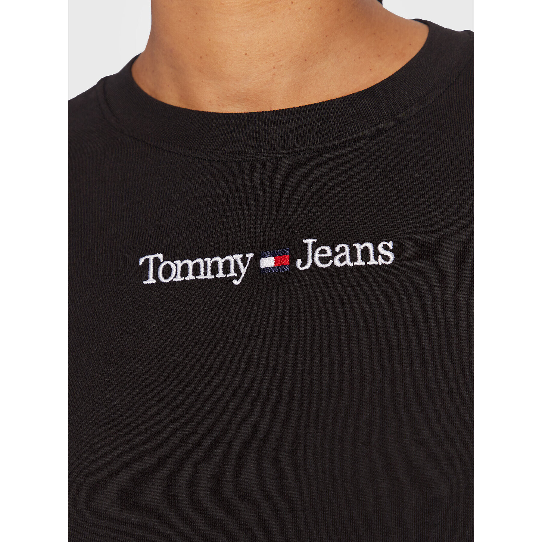 Tommy Jeans Blúzka Baby Serif Linear DW0DW14363 Čierna Regular Fit - Pepit.sk