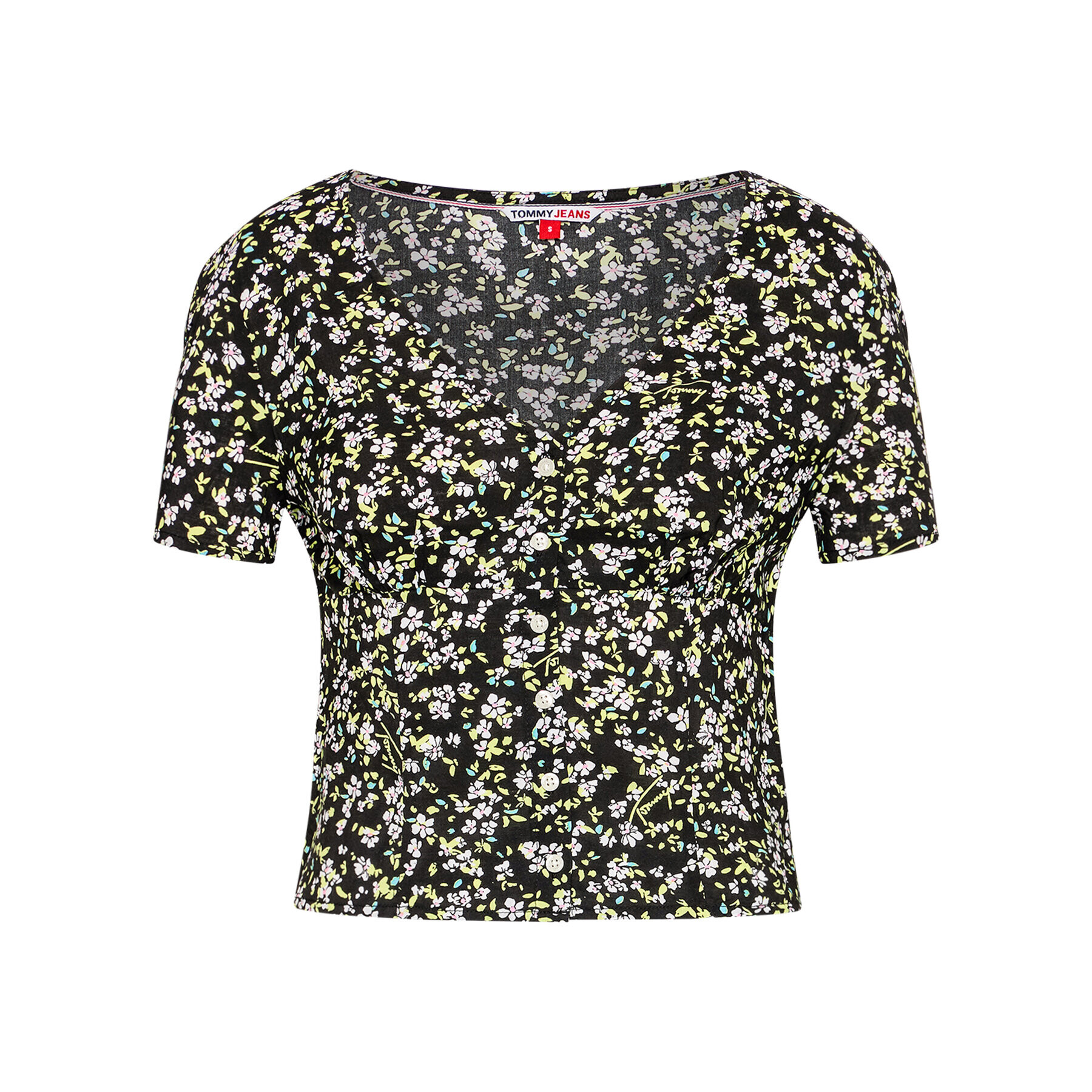 Tommy Jeans Blúzka Floral Print DW0DW09761 Čierna Regular Fit - Pepit.sk