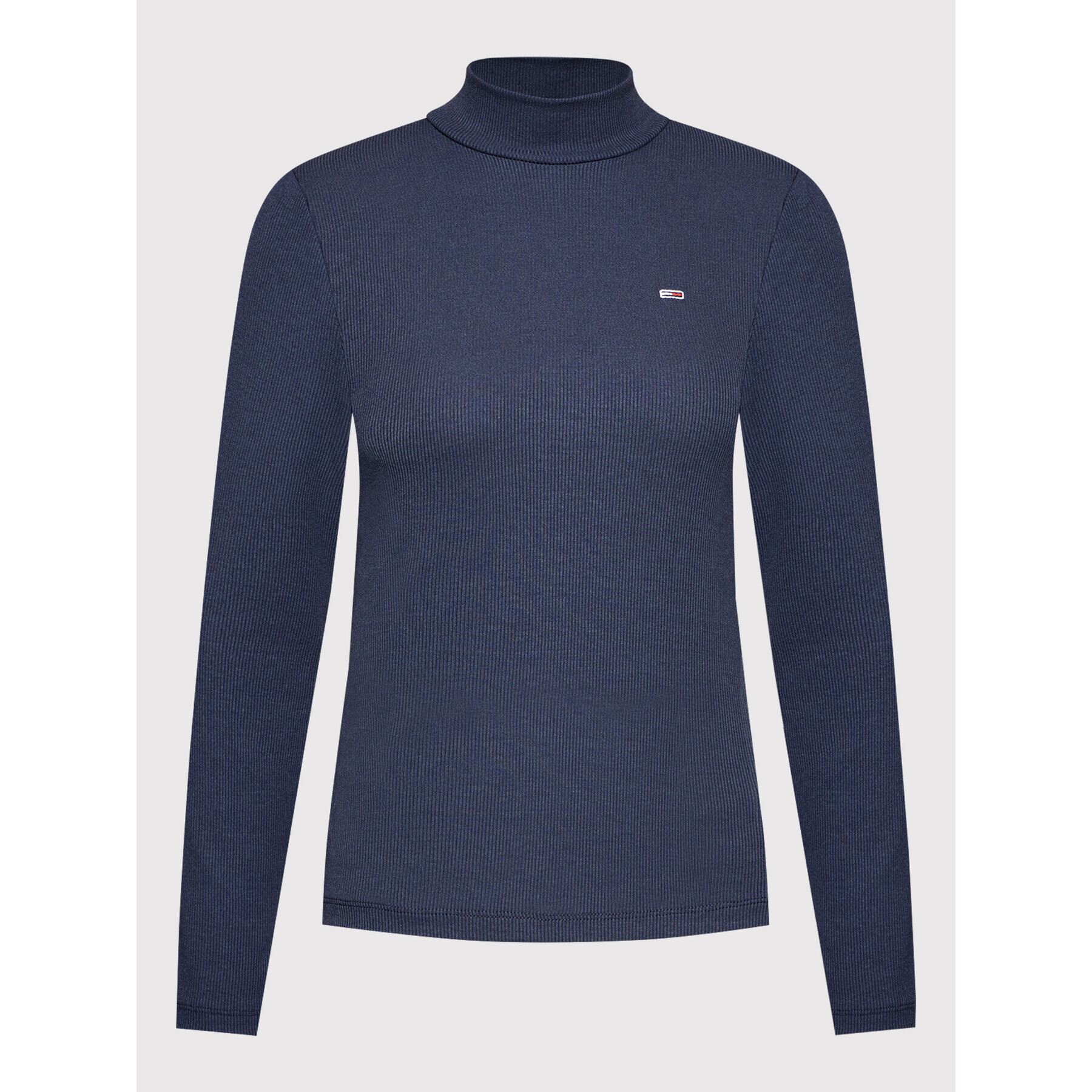 Tommy Jeans Blúzka Rib Mock Neck DW0DW12014 Tmavomodrá Slim Fit - Pepit.sk