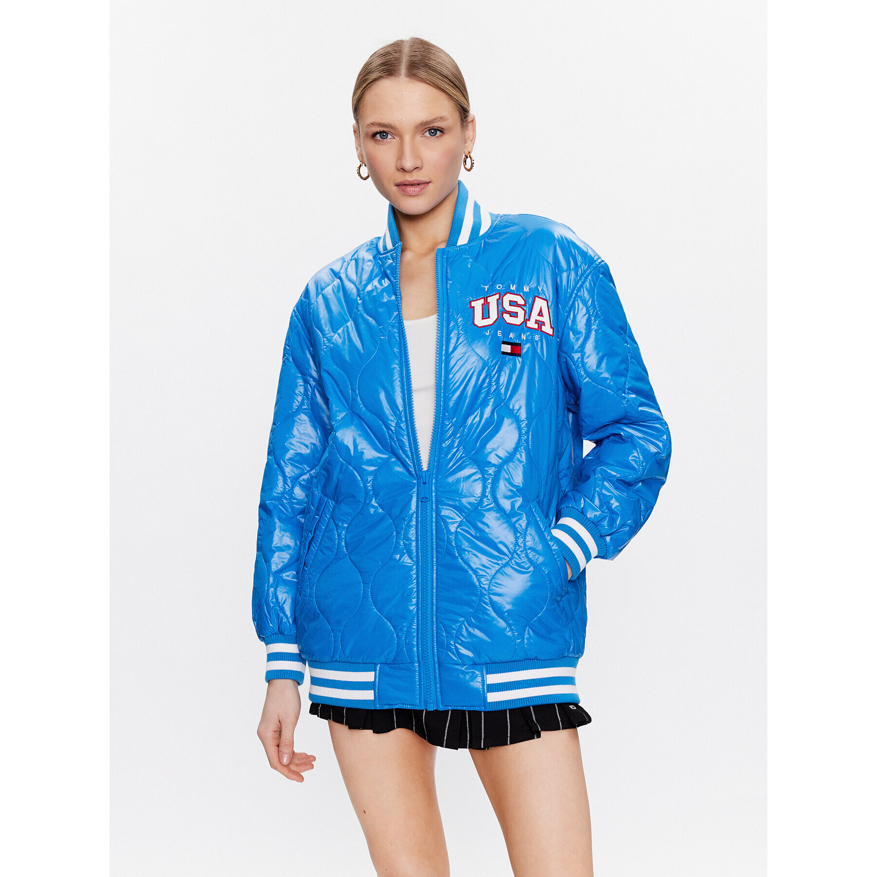 Tommy Jeans Bundy bomber DW0DW15335 Modrá Oversize - Pepit.sk