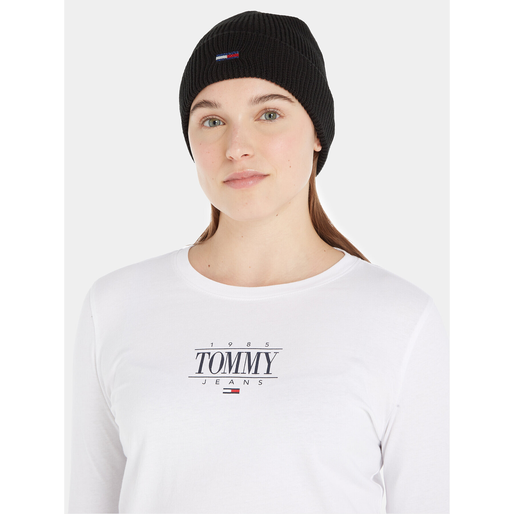 Tommy Jeans Čiapka Tjw Flag Beanie AW0AW15474 Čierna - Pepit.sk