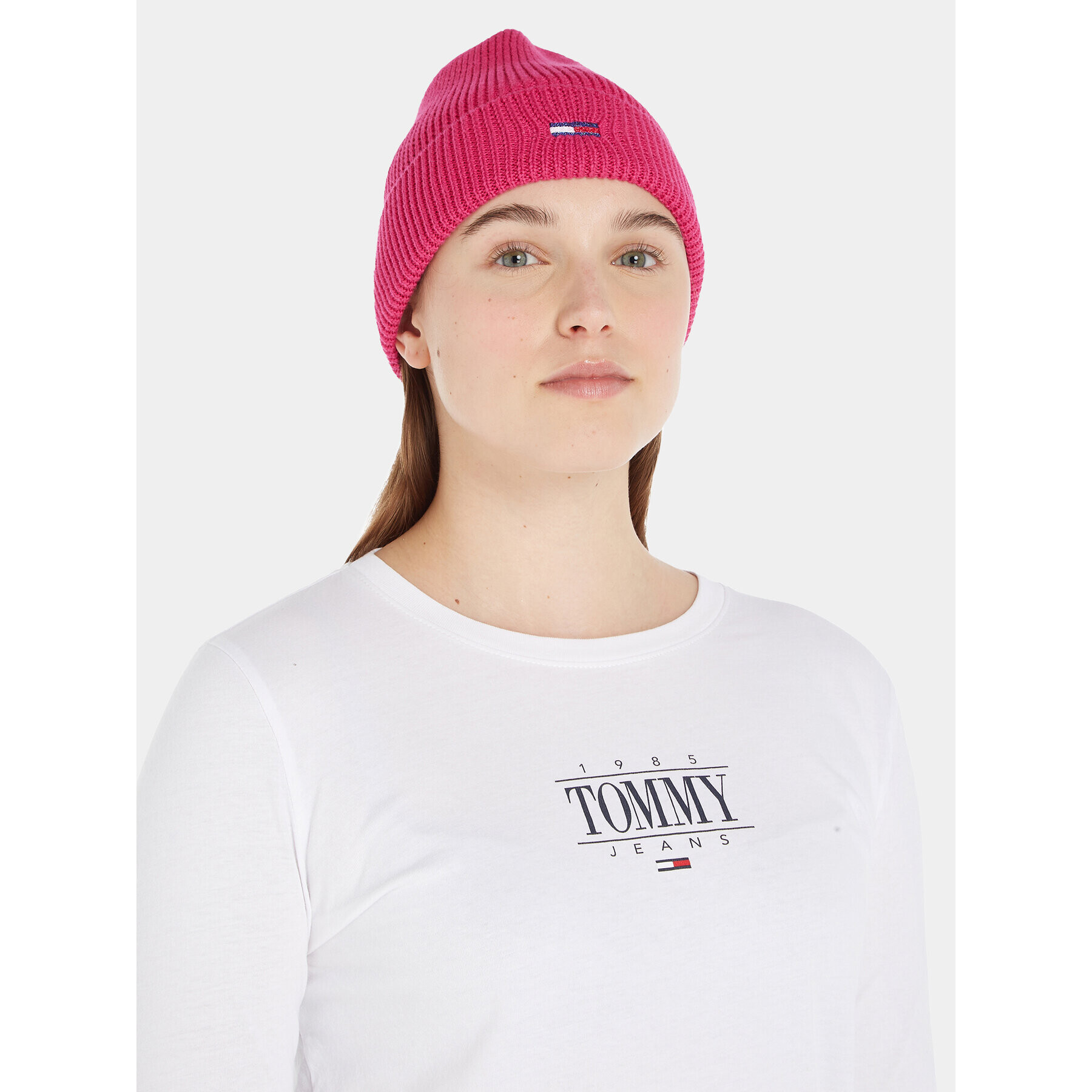 Tommy Jeans Čiapka Tjw Flag Beanie AW0AW15474 Ružová - Pepit.sk