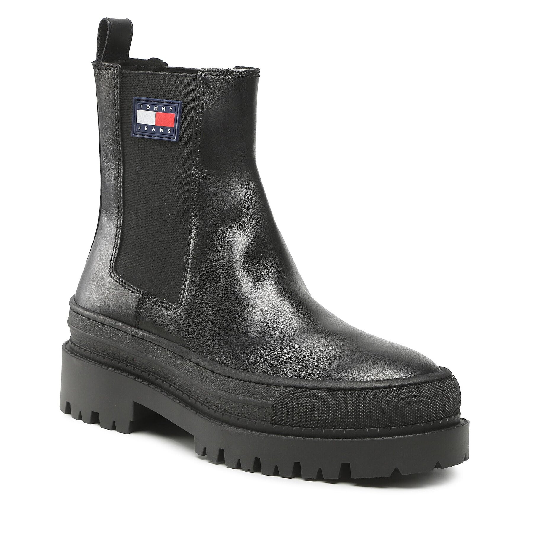 Tommy Jeans Členková obuv s elastickým prvkom Foxing Detail Chelsea Boot EM0EM01062 Čierna - Pepit.sk