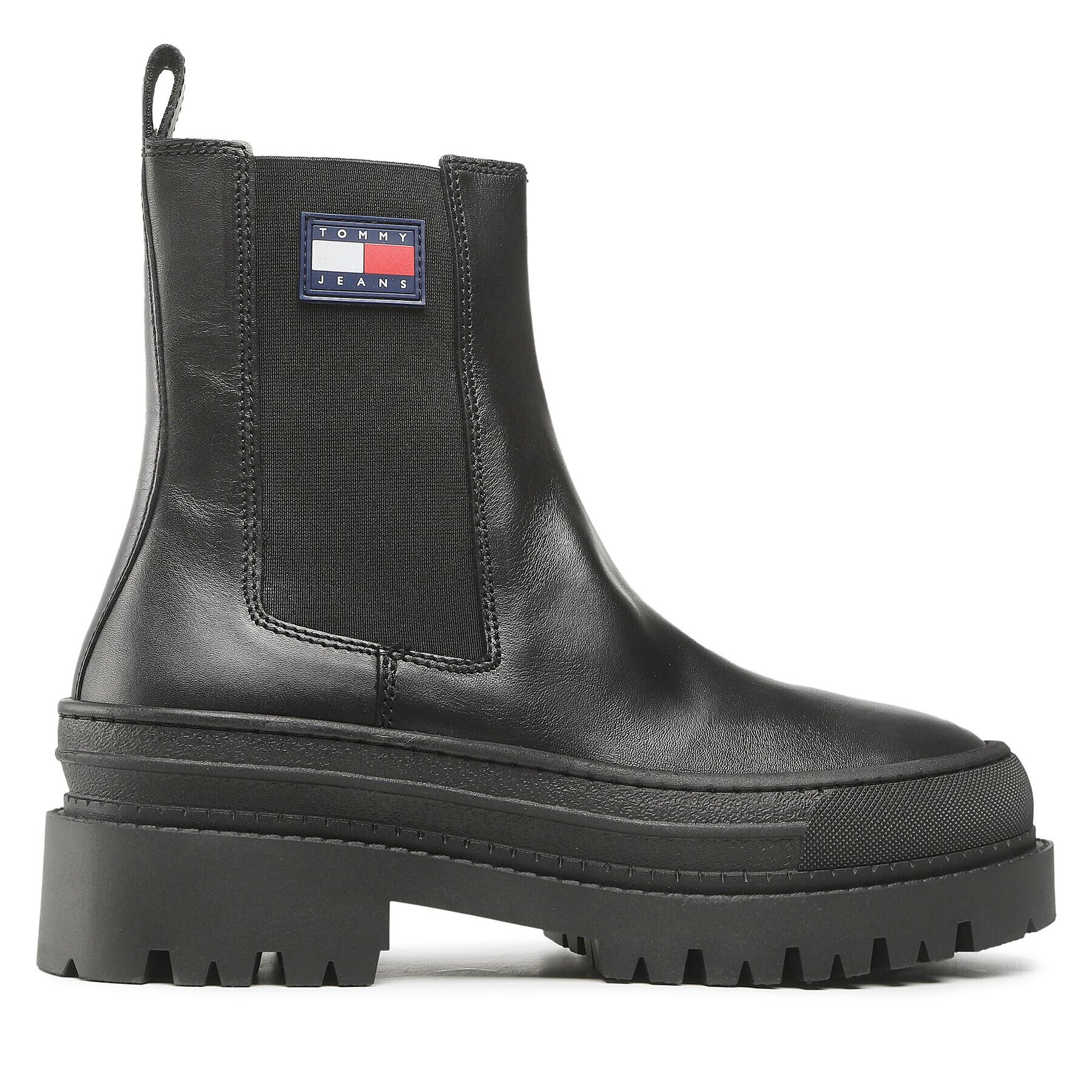 Tommy Jeans Členková obuv s elastickým prvkom Foxing Detail Chelsea Boot EM0EM01062 Čierna - Pepit.sk