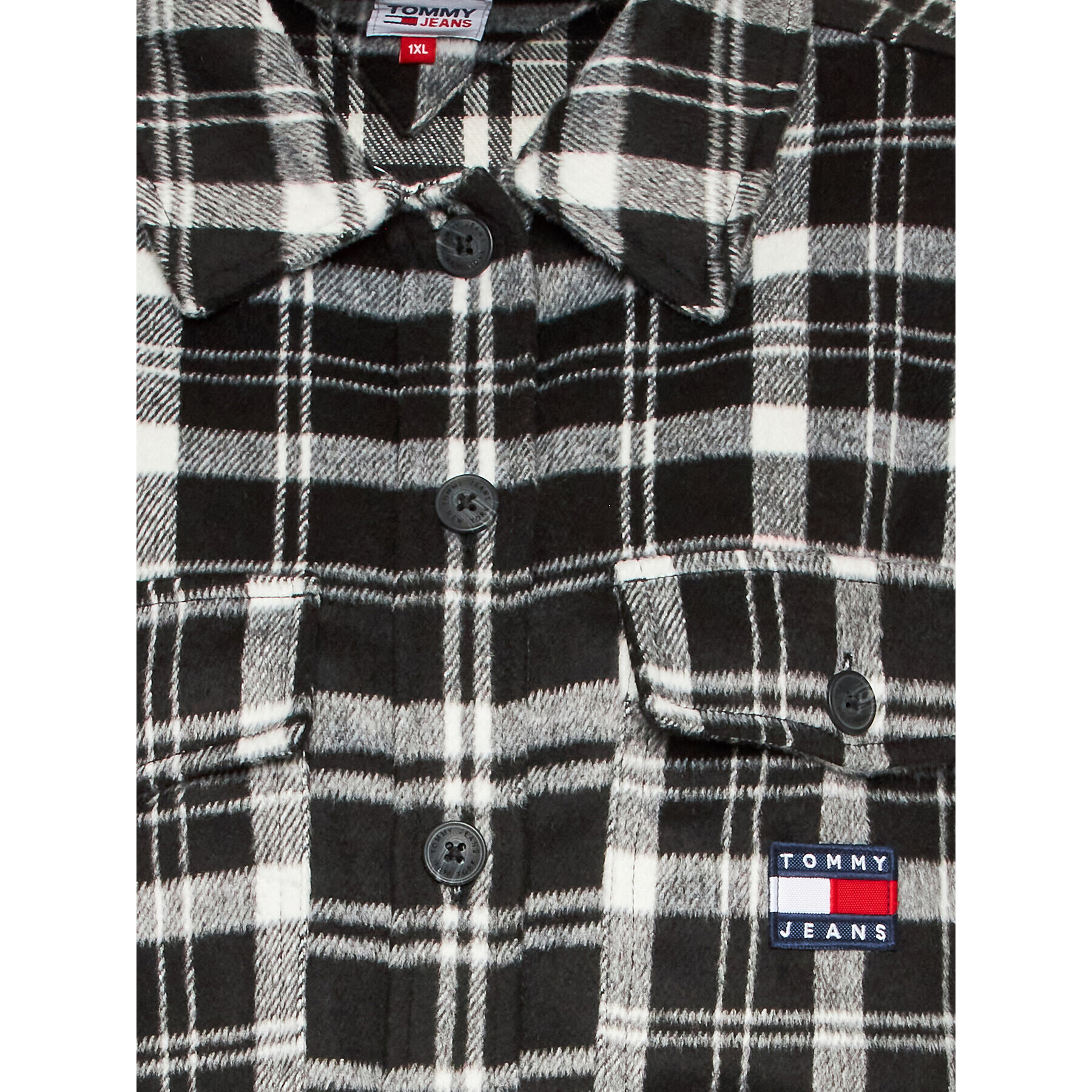 Tommy Jeans Curve Košeľa Check DW0DW15123 Čierna Relaxed Fit - Pepit.sk