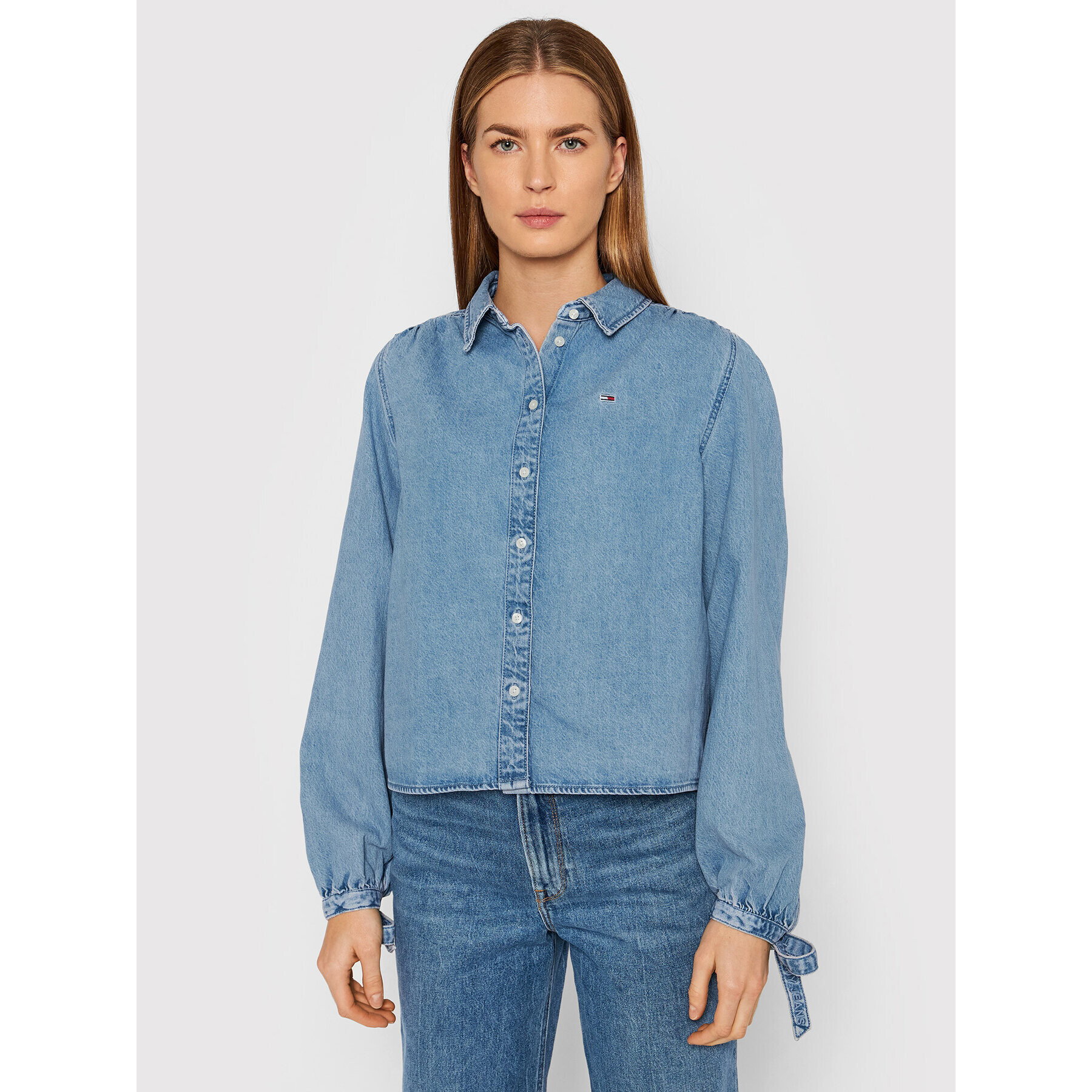 Tommy Jeans džínsová košeľa Denim DW0DW11219 Modrá Regular Fit - Pepit.sk