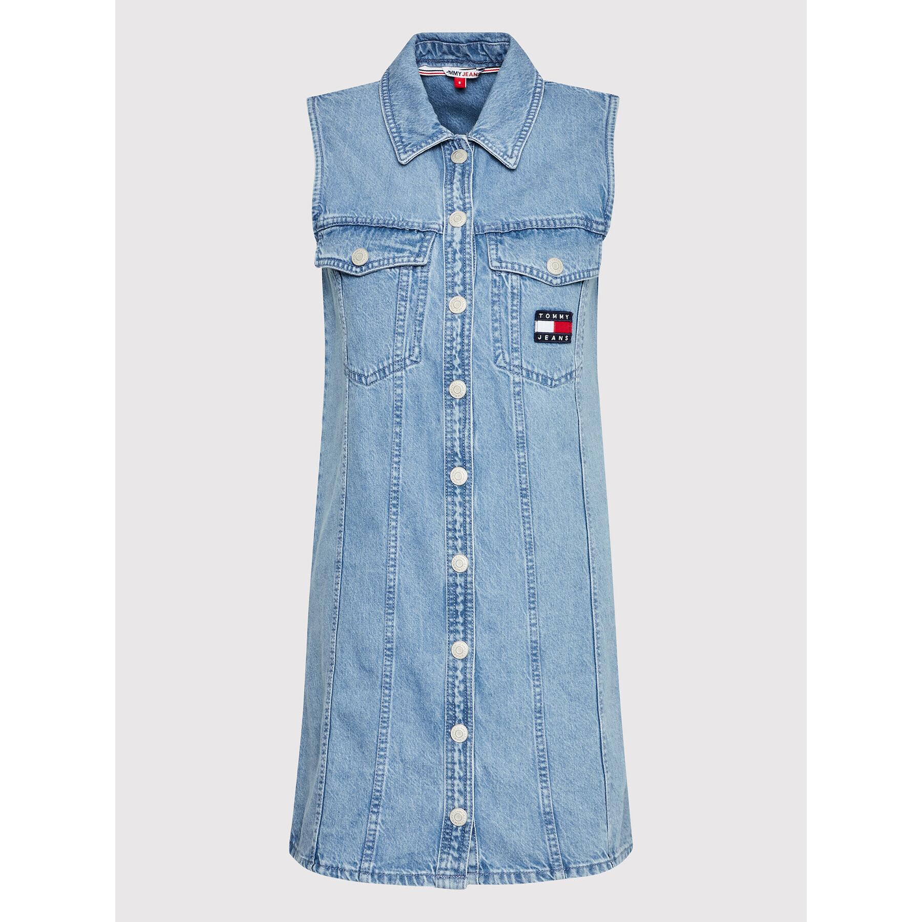 Tommy Jeans Džínsové šaty Badge DW0DW13600 Modrá Regular Fit - Pepit.sk