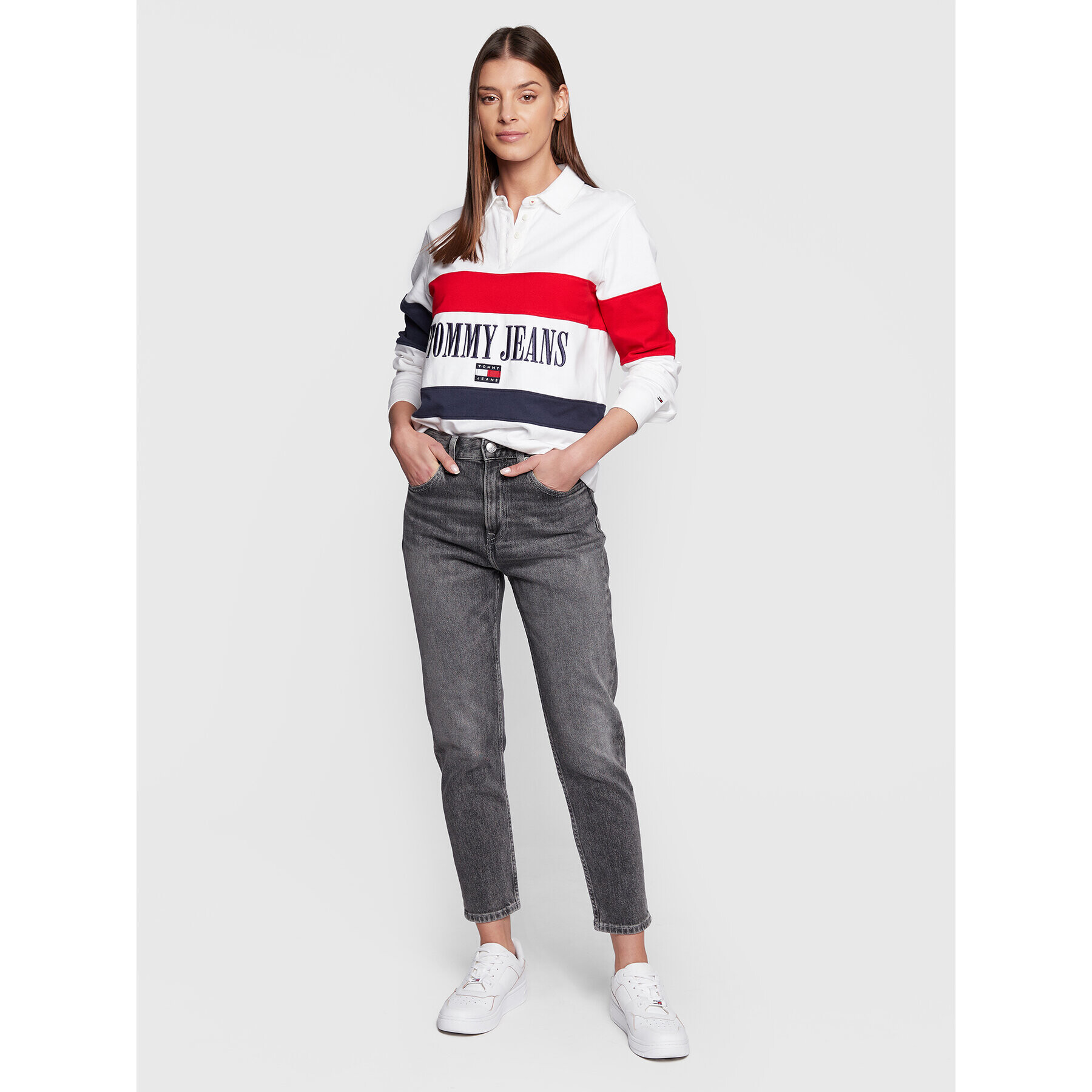 Tommy Jeans Džínsy Izzie DW0DW14770 Sivá Slim Fit - Pepit.sk